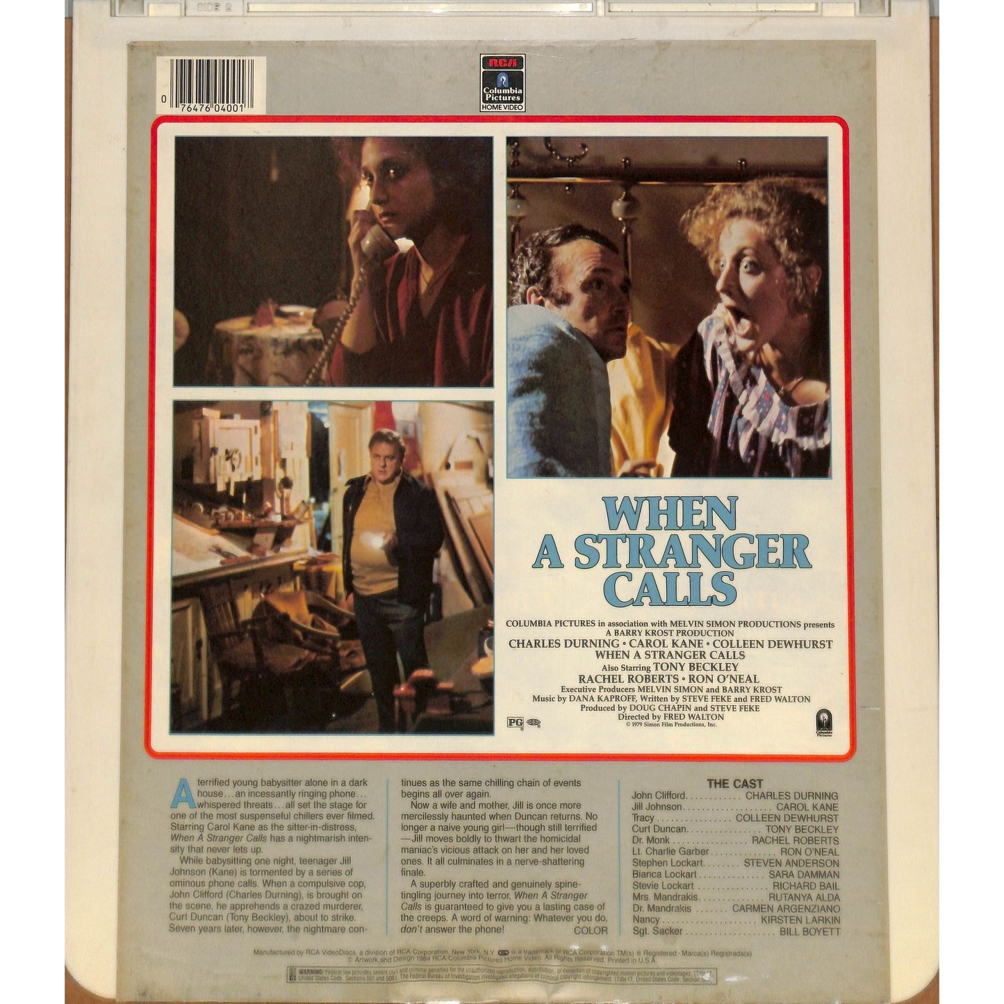 When a stranger calls (1979) Vintage CED RCA SelectaVision Videodisc TESTED WORKING