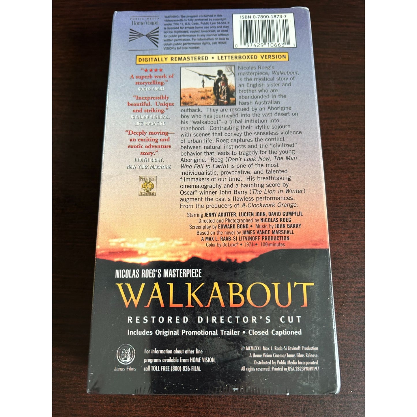 Walkabout (1971) VHS BRAND NEW SEALED Nicolas Roeg