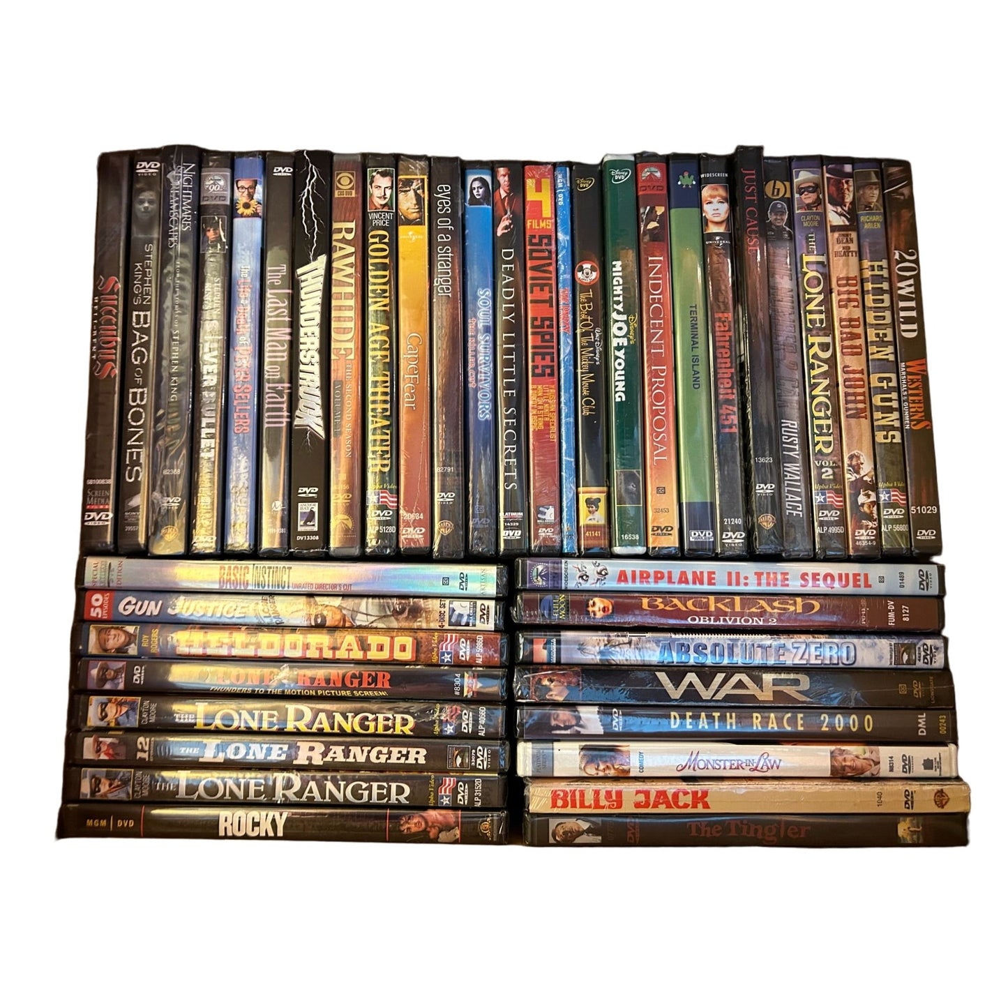 BULK LOT 66 BRAND NEW SEALED DVDS multiple genres SJ1