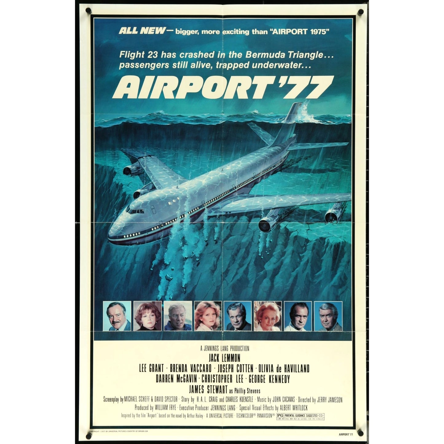Airport '77 (1977) Original Movie Poster Folded 27x41 Cotten, Grant EM4-122