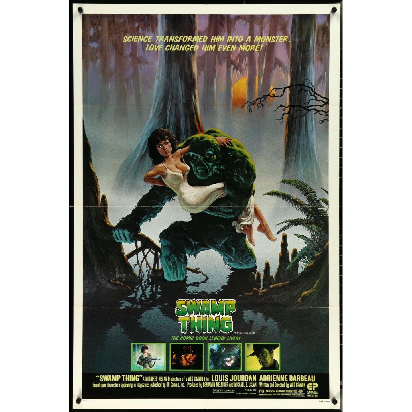 SWAMP THING studio style (1982) Original Folded One-Sheet Movie Poster 27" x 41"