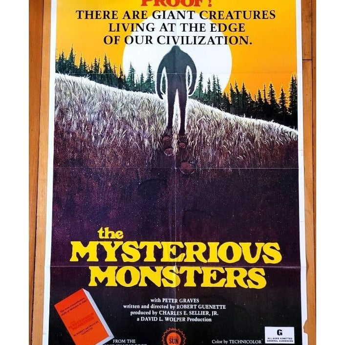 The Mysterious Monsters (1975) Original Movie Poster 27x41 Folded Peter Graves