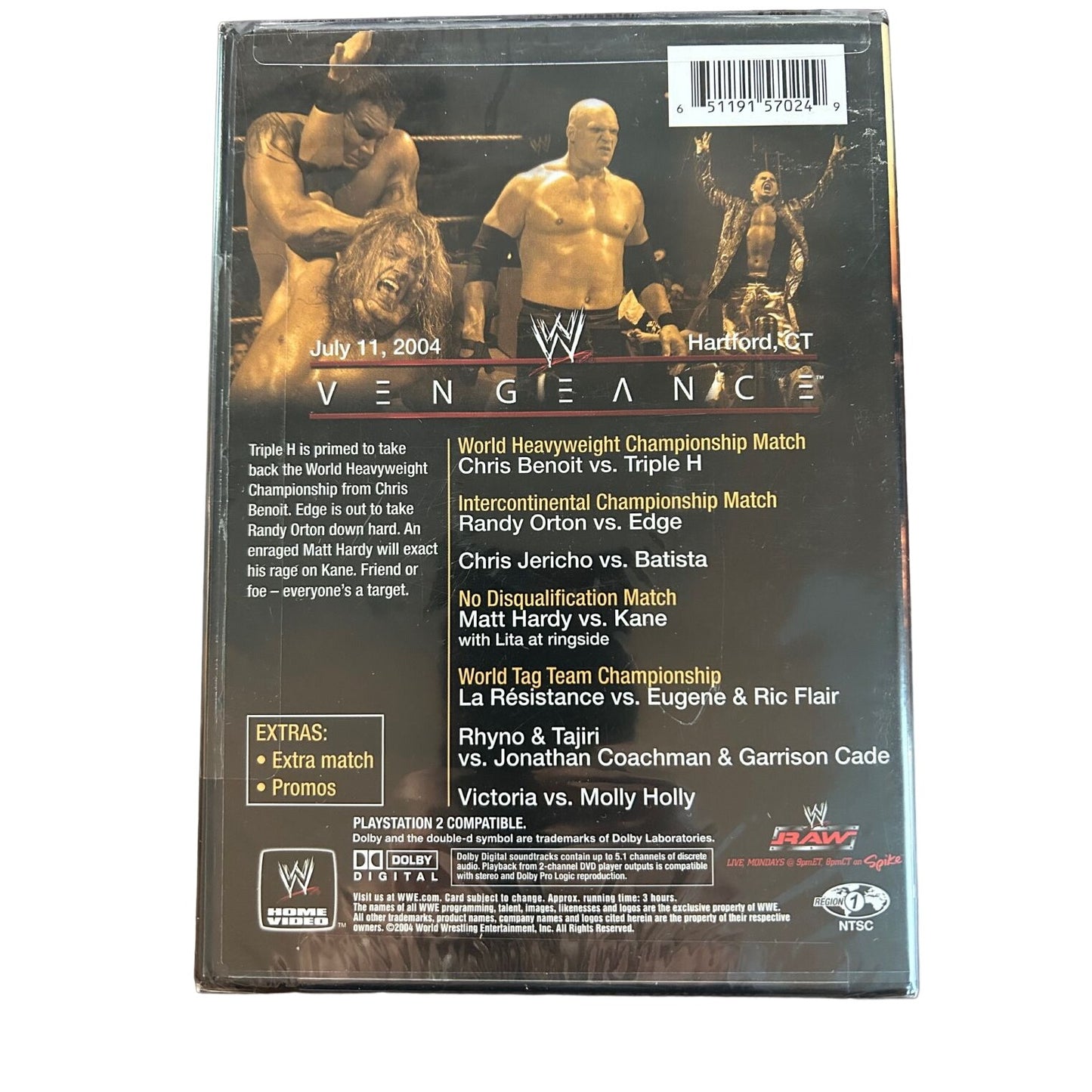 WWE - Vengeance 2004 (DVD, 2004) BRAND NEW SEALED Chris Benoit vs. Triple H
