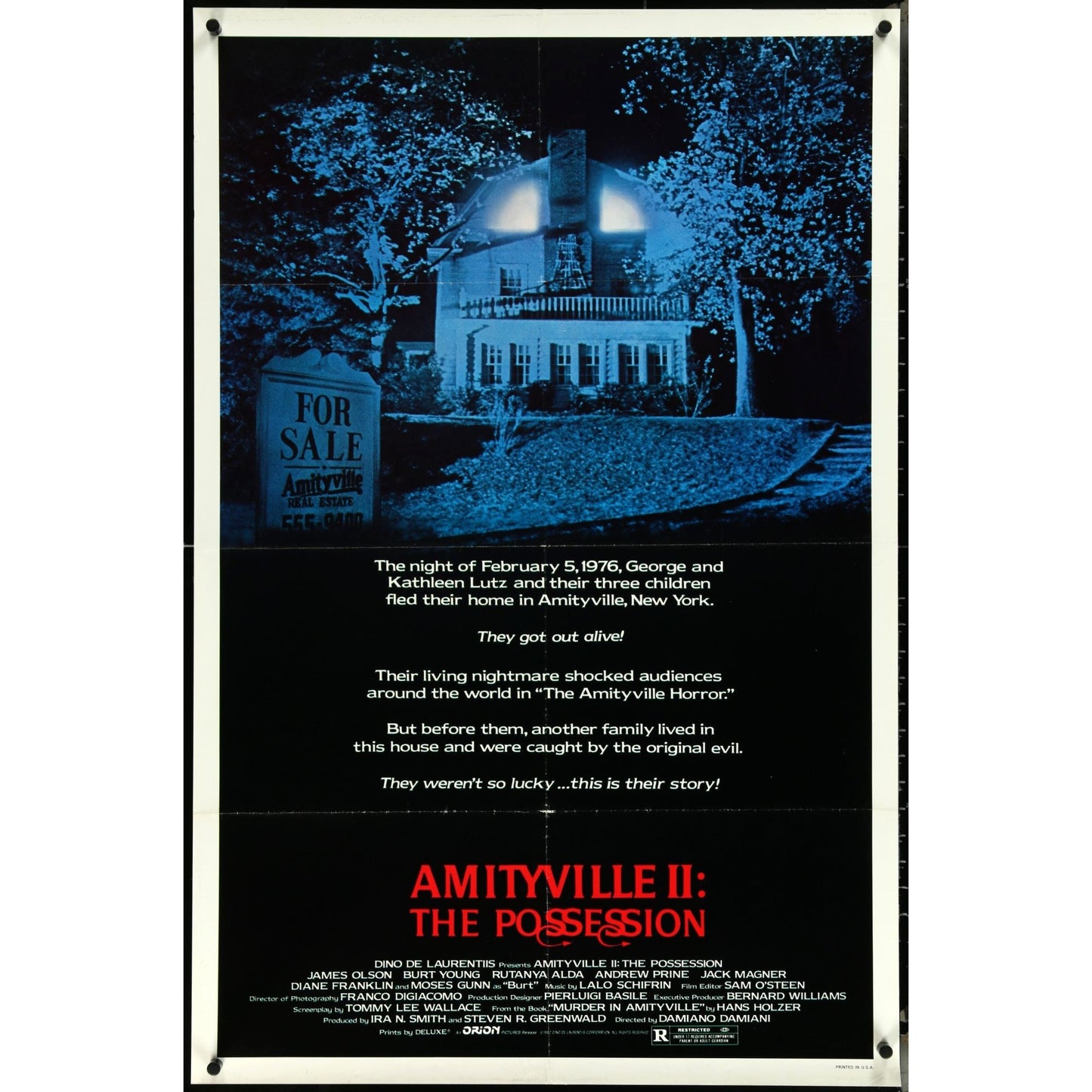 Amityville II: The Possession (1982) Original Movie Poster Folded 27x41