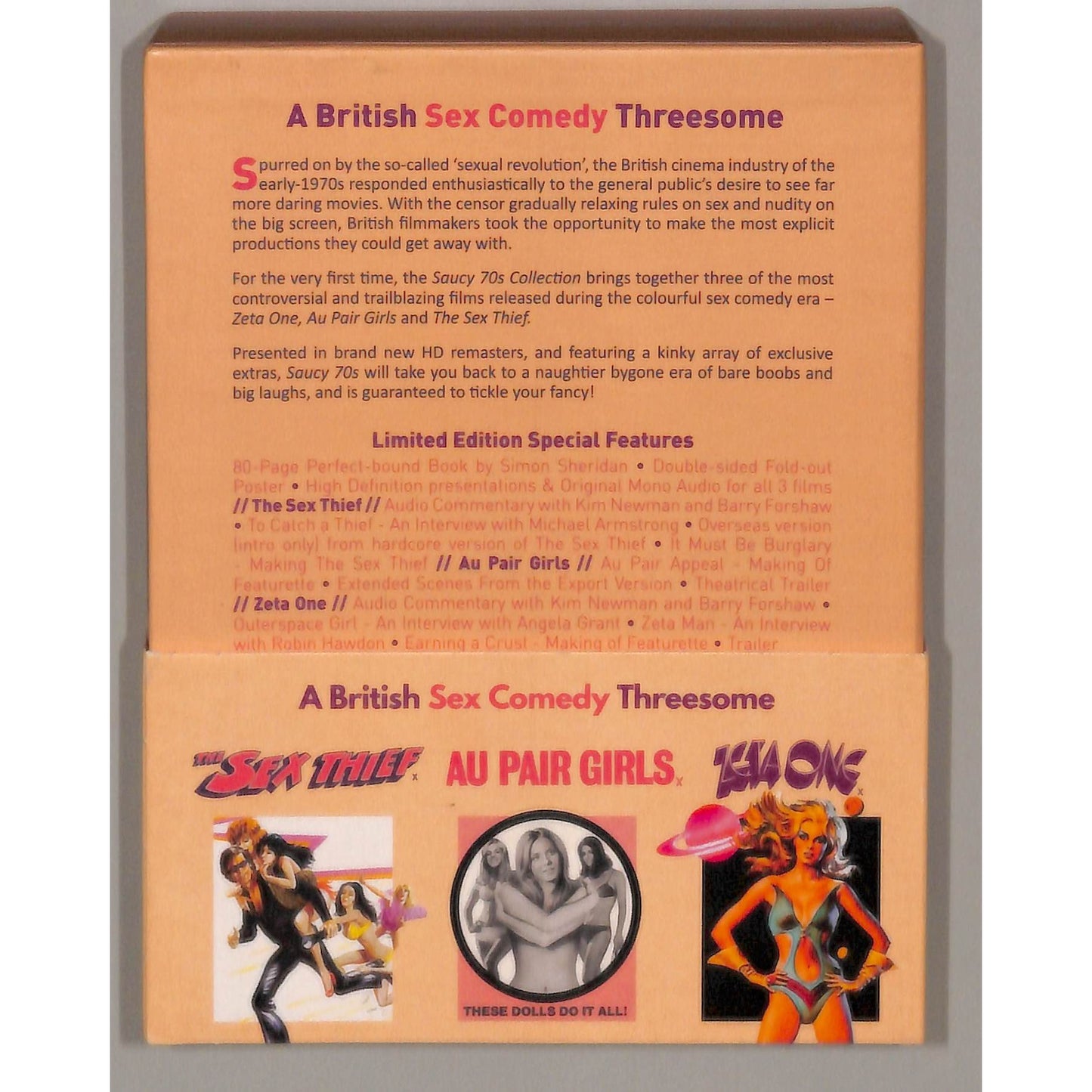Saucy 70's British Sex Comedy Threesome Collector's Edition Blu-Ray Region B