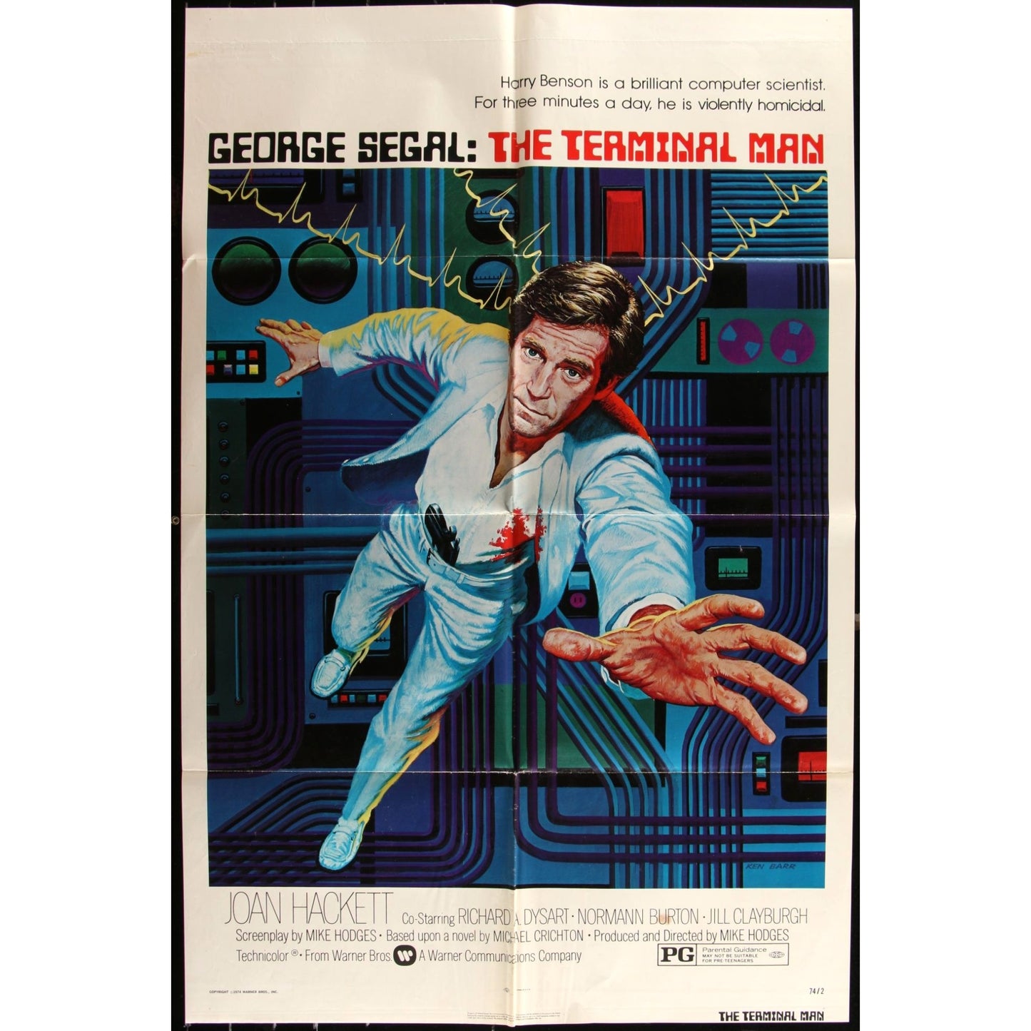 The Terminal Man (1974) Orig. Movie Poster 27x41 George Segal Sci-Fi EMP40