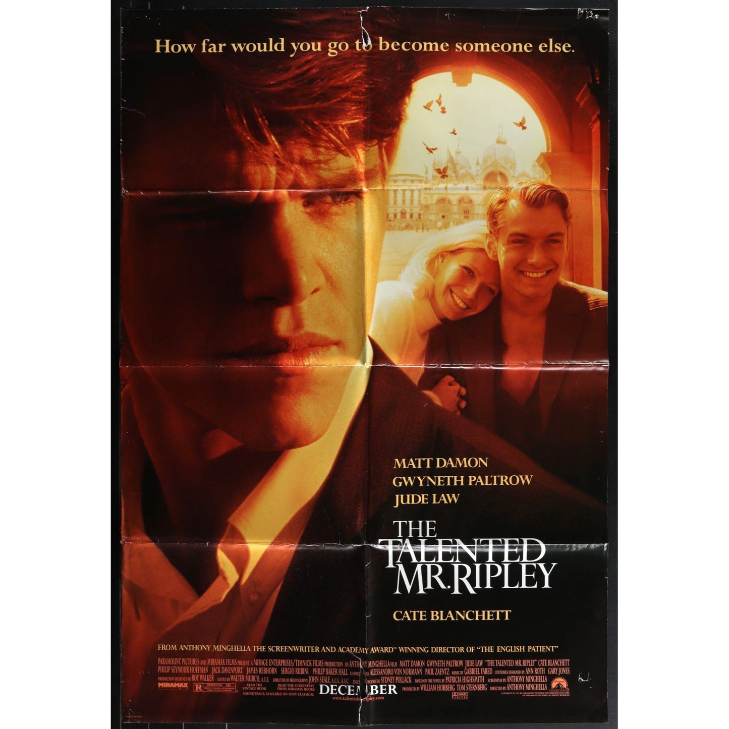 The Talented Mr. Ripley (1999) Original Movie Poster Folded 27x41 Damon