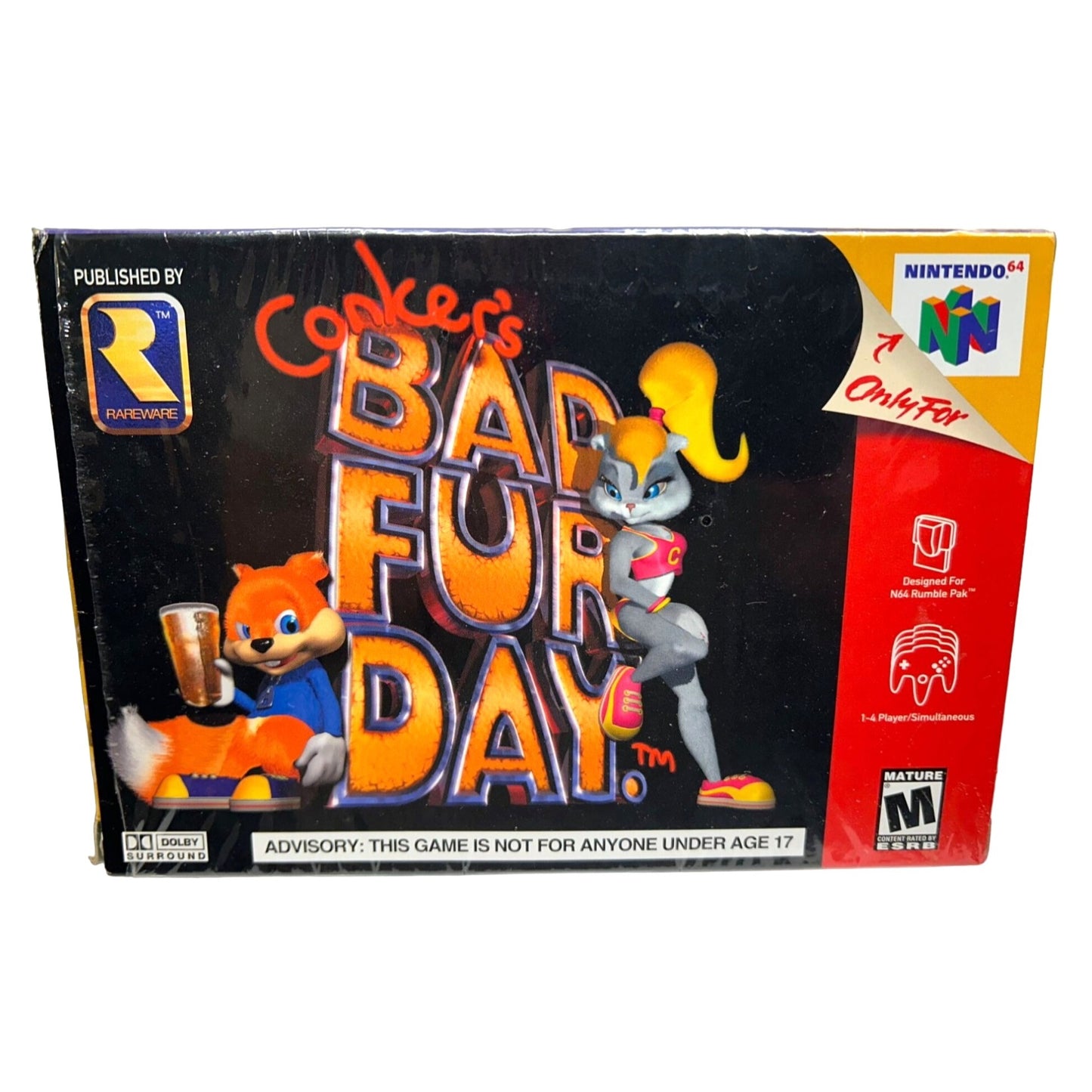 Conker's Bad Fur Day (Nintendo 64) Box Manual Complete CIB N64 TESTED WORKING