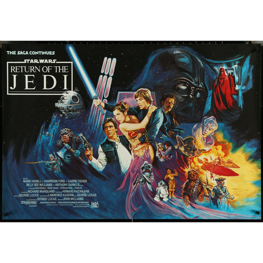 Return of the Jedi (1983) Original British Quad Poster UNFOLDED 27x40 5z0116