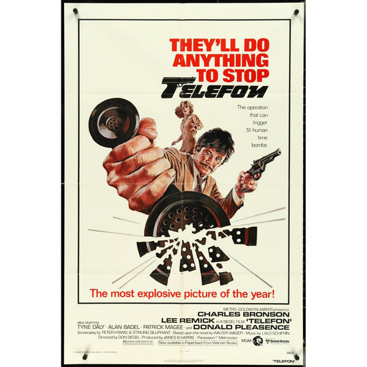 Telefon (1977) Orig. Movie Poster 27x41 Folded Charles Bronson Thriller EM1A52