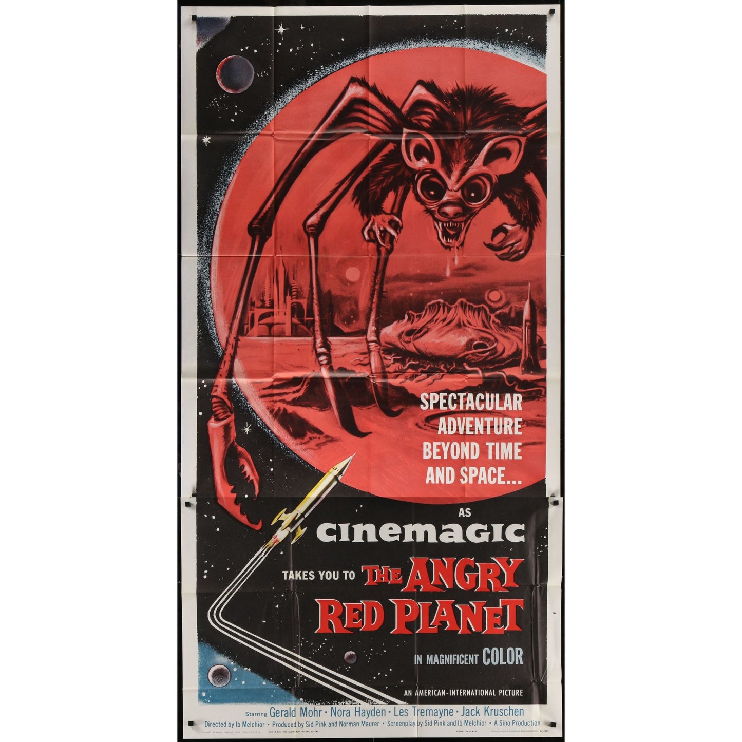 The Angry Red Planet (1959) Original 3-sheet Movie Poster 41x81