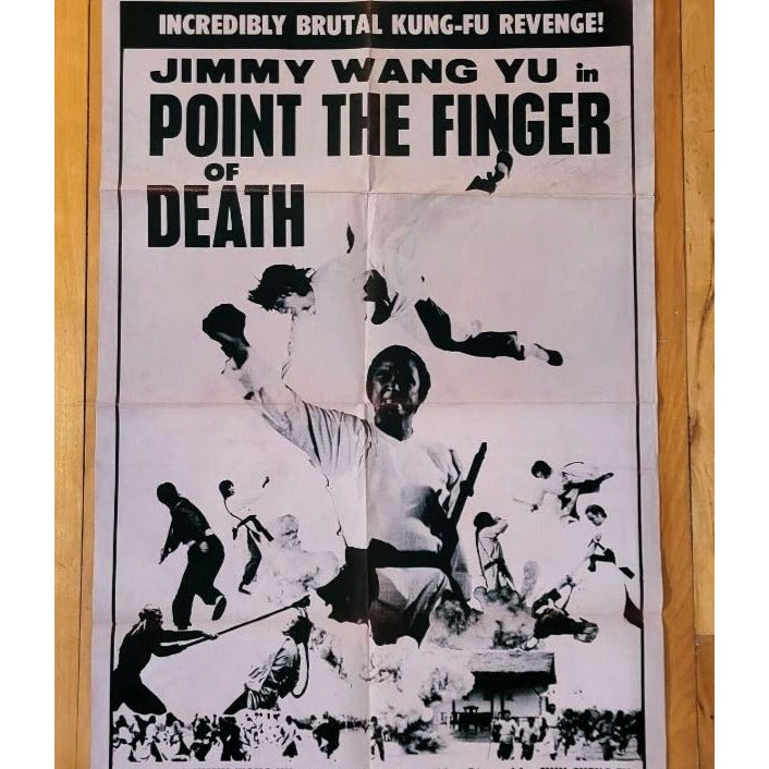 Point The Finger of Death 1977 Original Movie Poster 27x41 Folded Jimmy Wang Yu