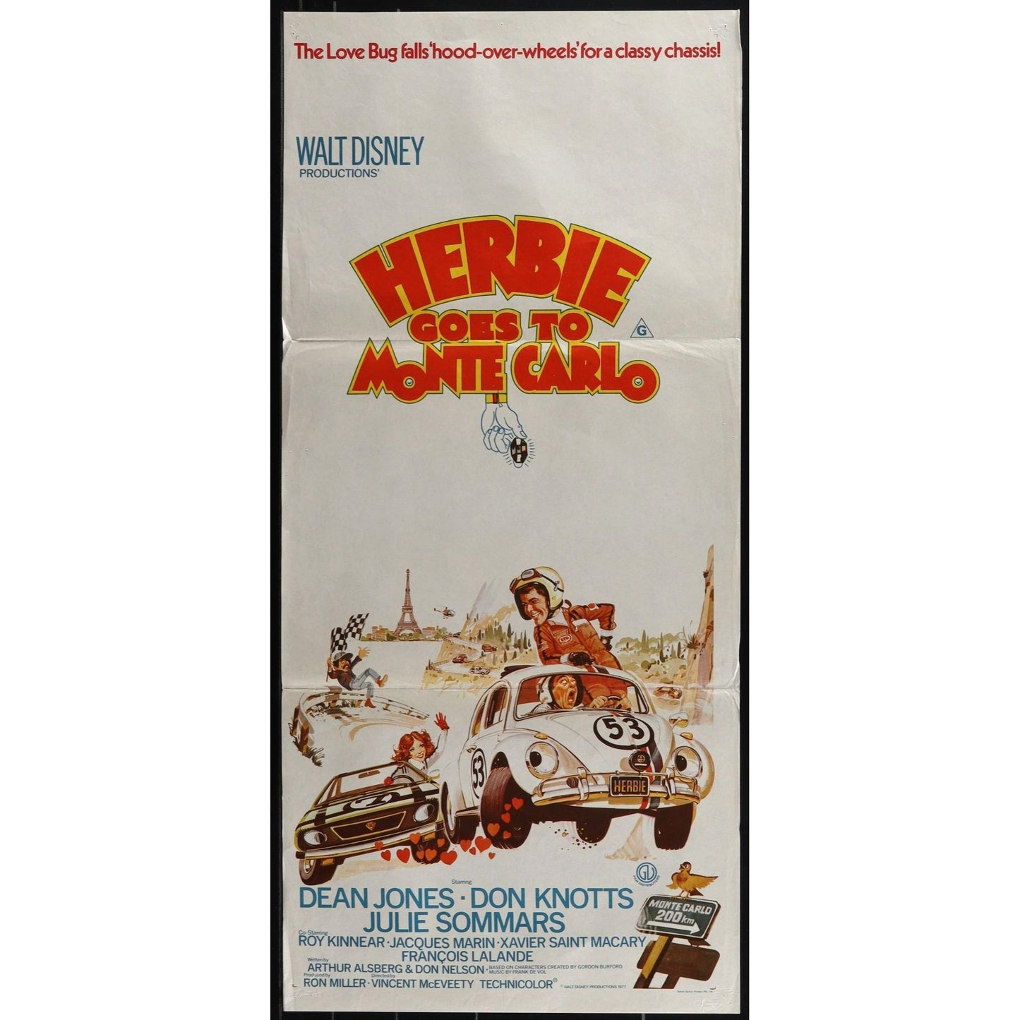 Herbie Goes to Monte Carlo (1977) Original Australian Daybill Movie Poster