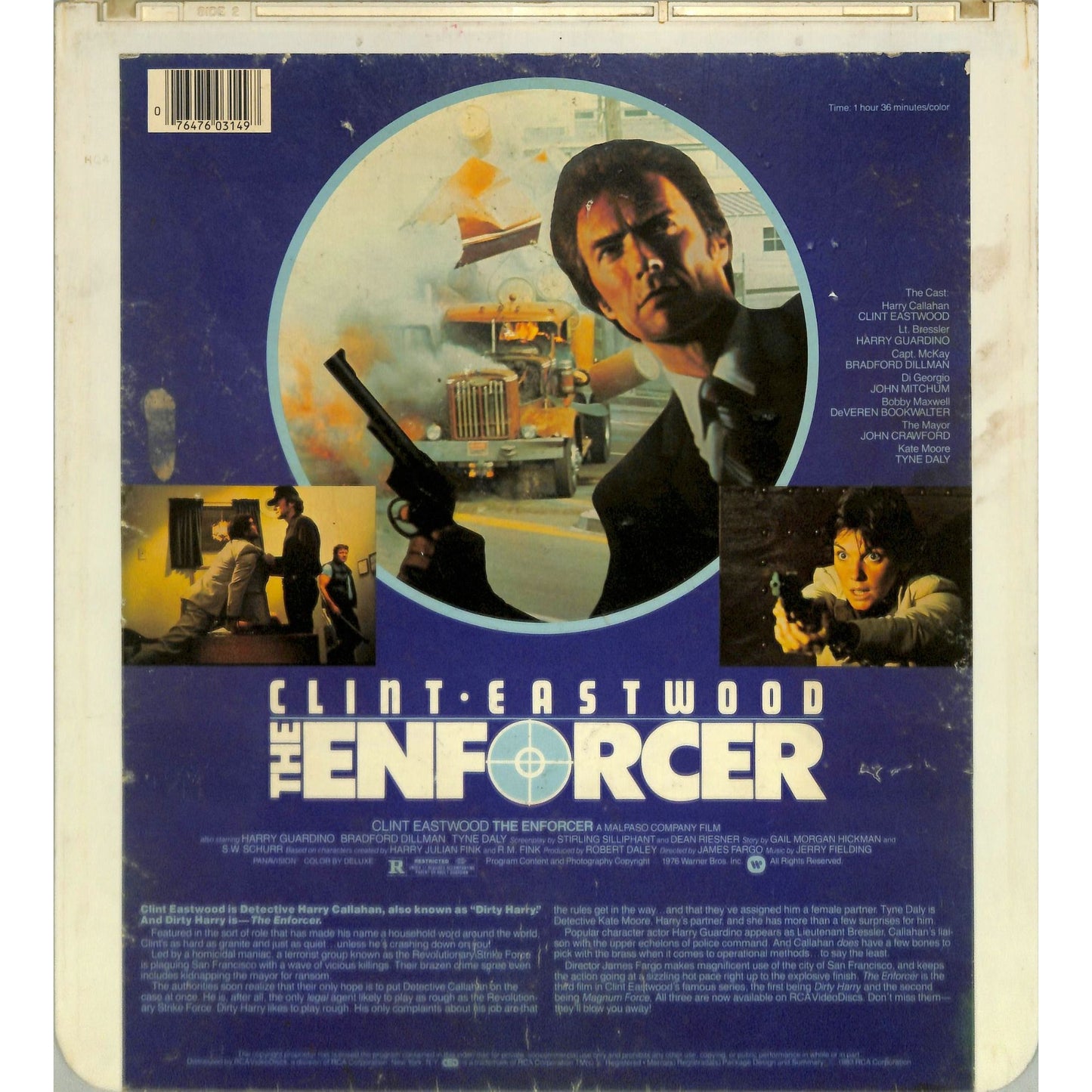 The Enforcer (1976) Vintage CED Videodisc TESTED WORKING