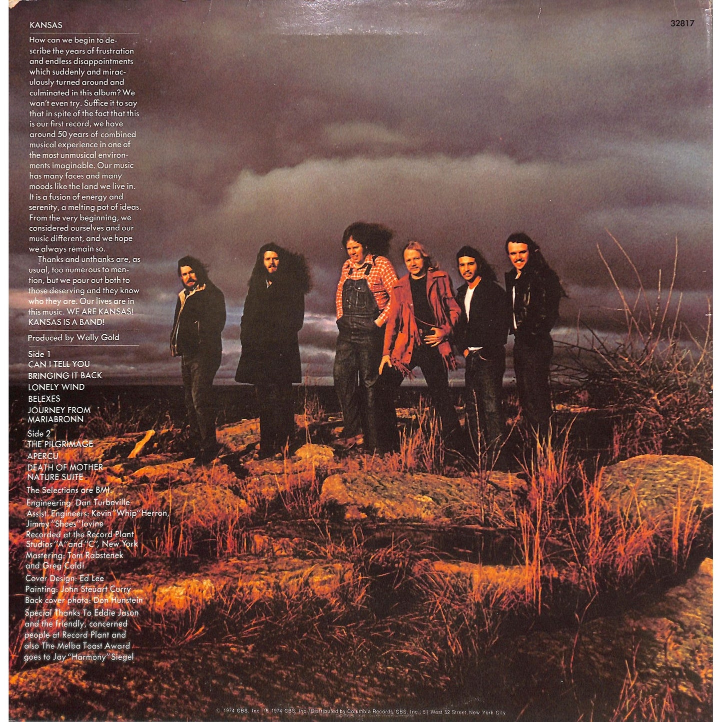 Kansas Self-Titled Vinyl Record PZ 32817