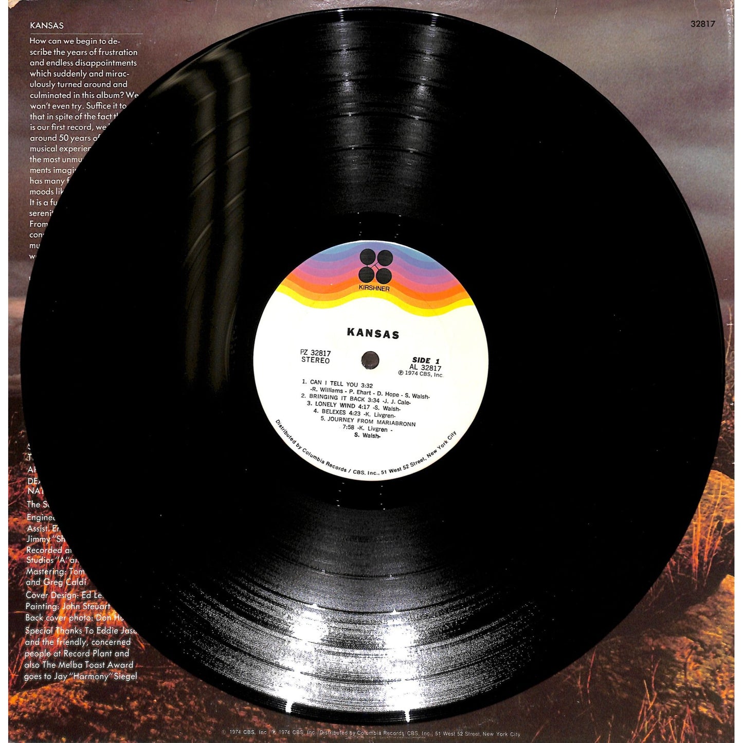 Kansas Self-Titled Vinyl Record PZ 32817