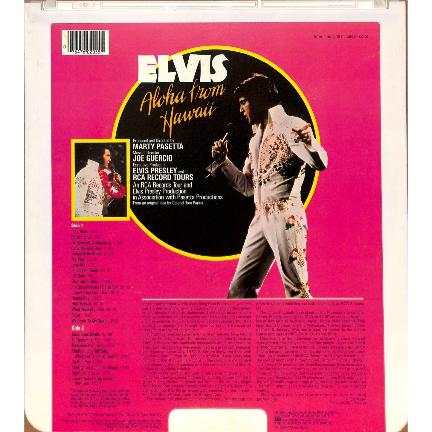 Elvis: Aloha From Hawaii (1973) CED RCA SelectaVision Videodisc TESTED WORKING