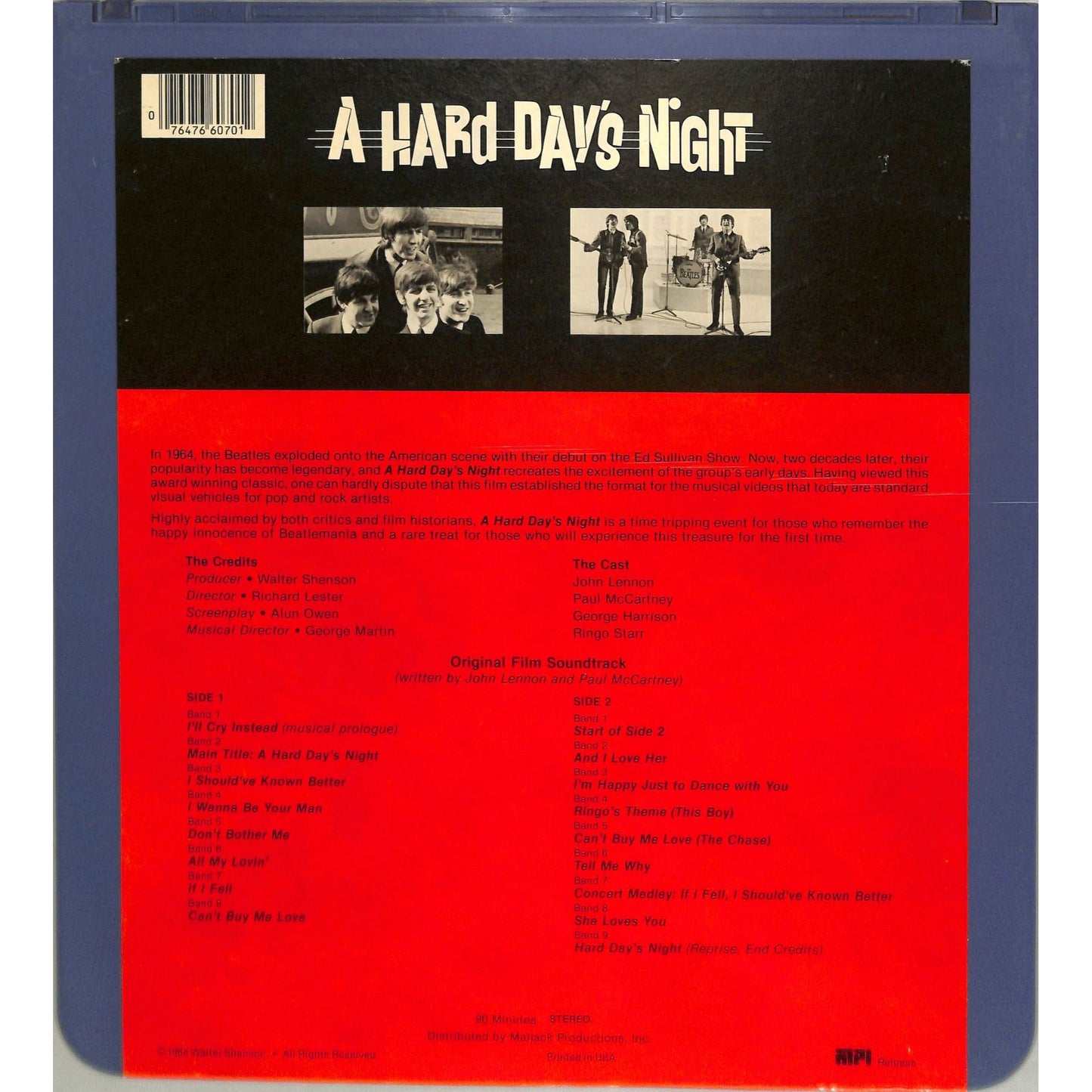 A Hard Day's Night (1964) Vintage CED Videodisc