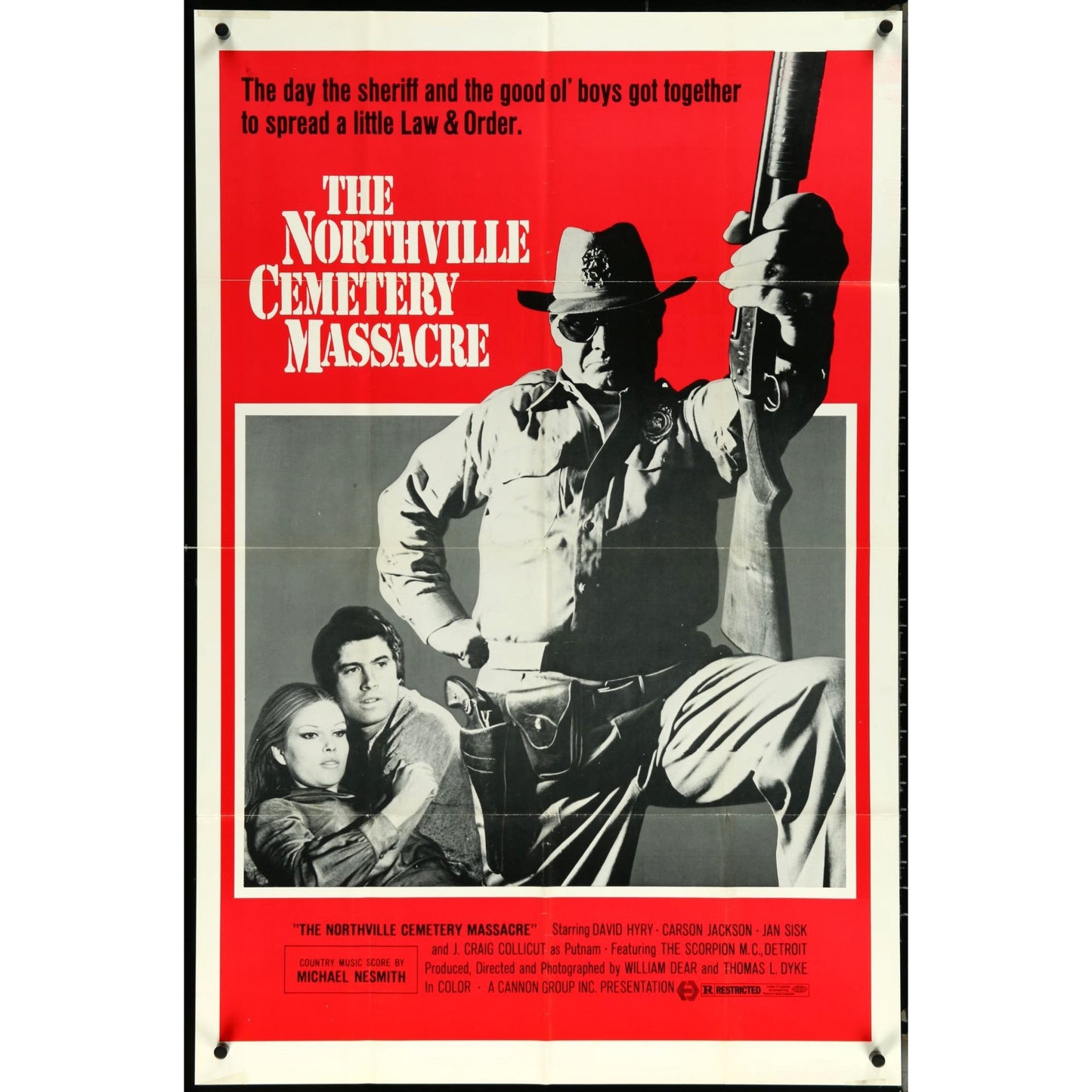 Northville Cemetery Massacre (1975) Original Movie Poster Folded 27x41