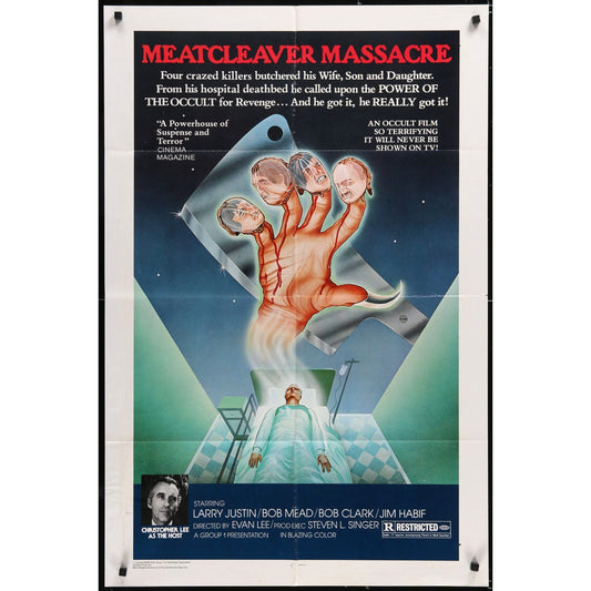 MEATCLEAVER MASSACRE 1976 An Original Theatrical Folded Movie Poster 27" x 41"
