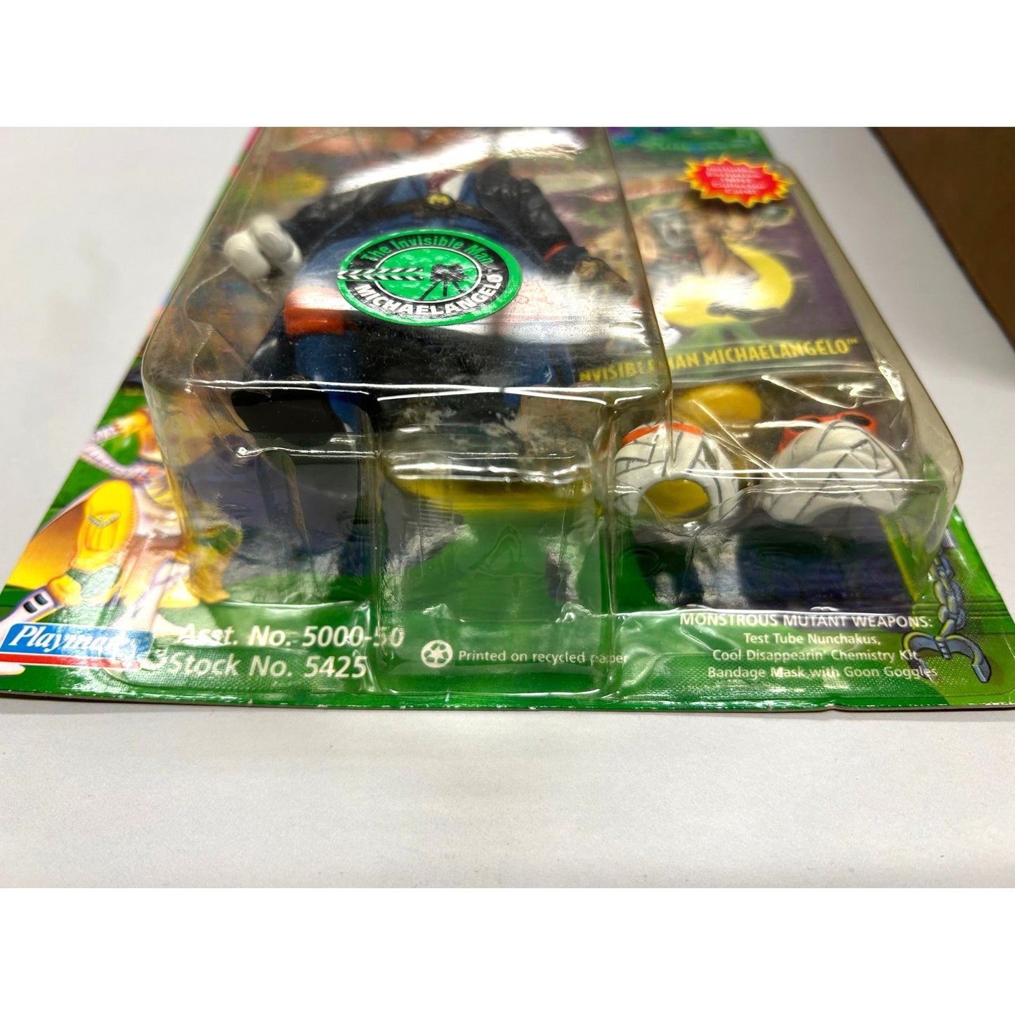 TMNT Invisible Man Michelangelo 1994 Universal Monsters Playmates Figure MOC NIP
