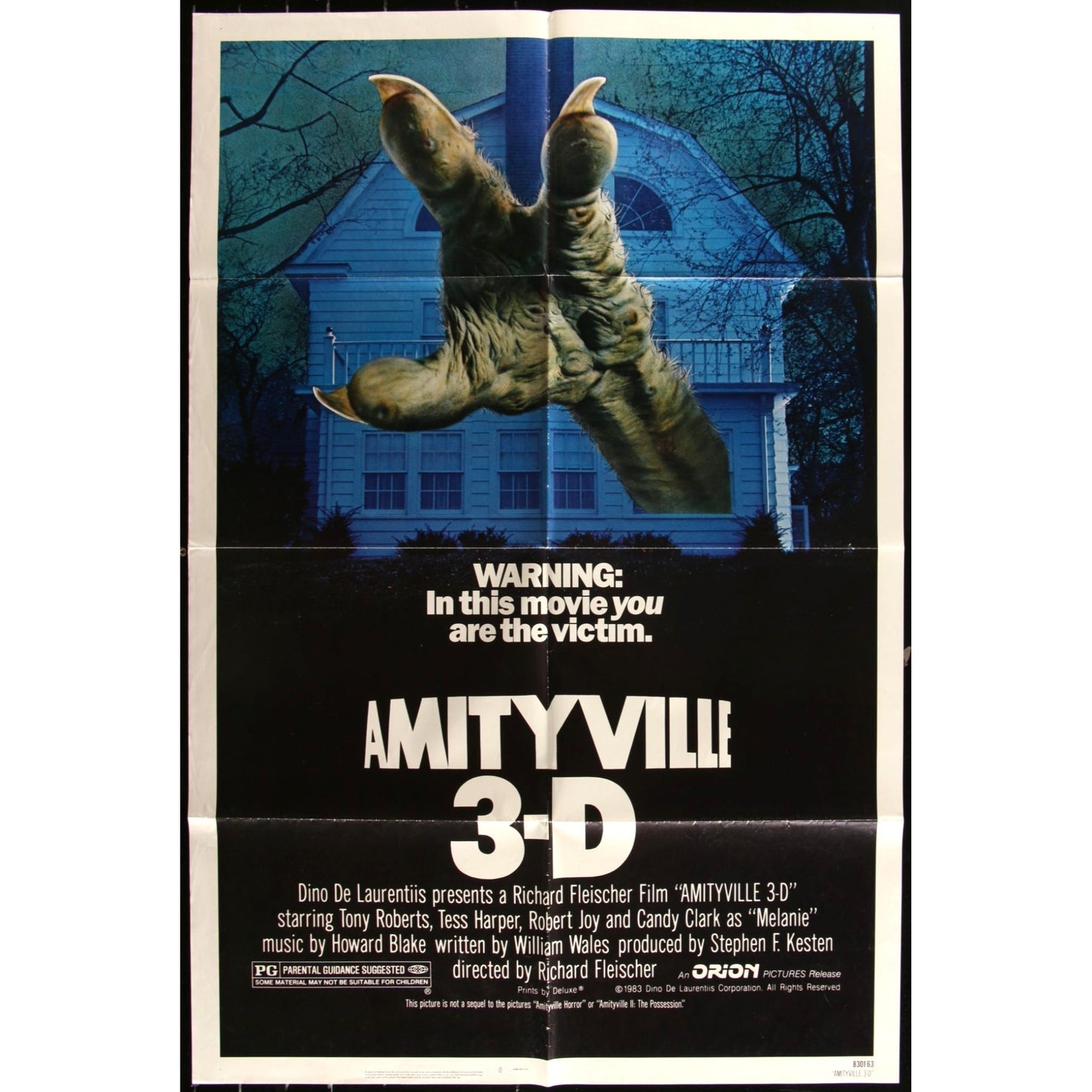 Amityville 3-D (1983) Original Movie Poster 27x41 80's Horror 3D Sequel EMP53