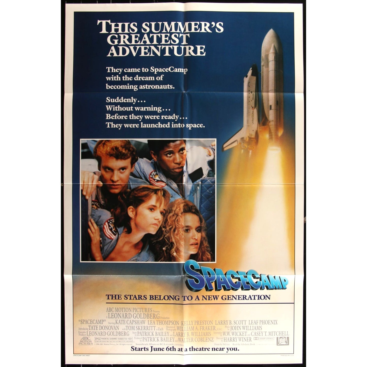 SpaceCamp (1986) Original Movie Poster 27x41Folded Sci-Fi Kate Capshaw EMP70