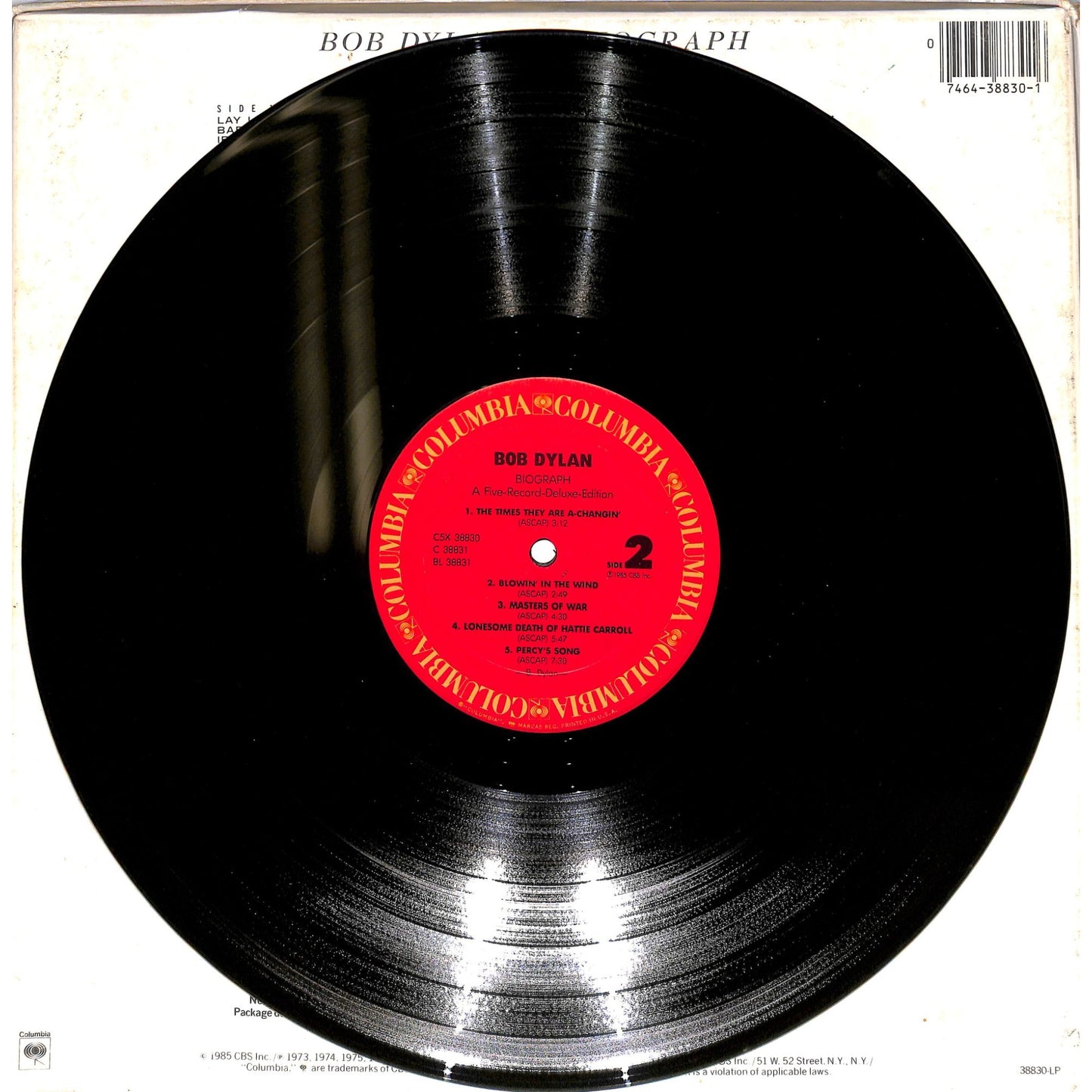 Bob Dylan - Biograph 5LP Vinyl Record Box Set C5X 38830