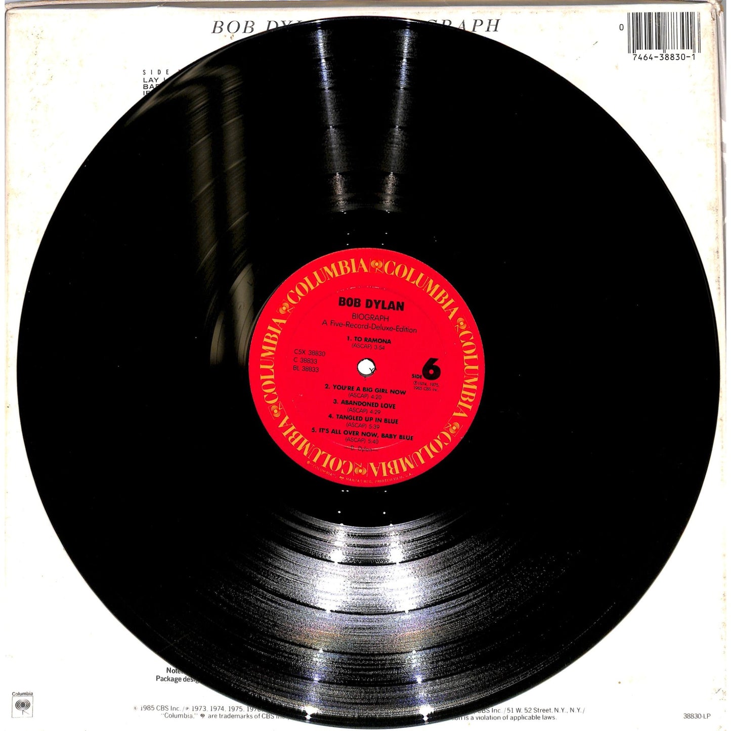 Bob Dylan - Biograph 5LP Vinyl Record Box Set C5X 38830