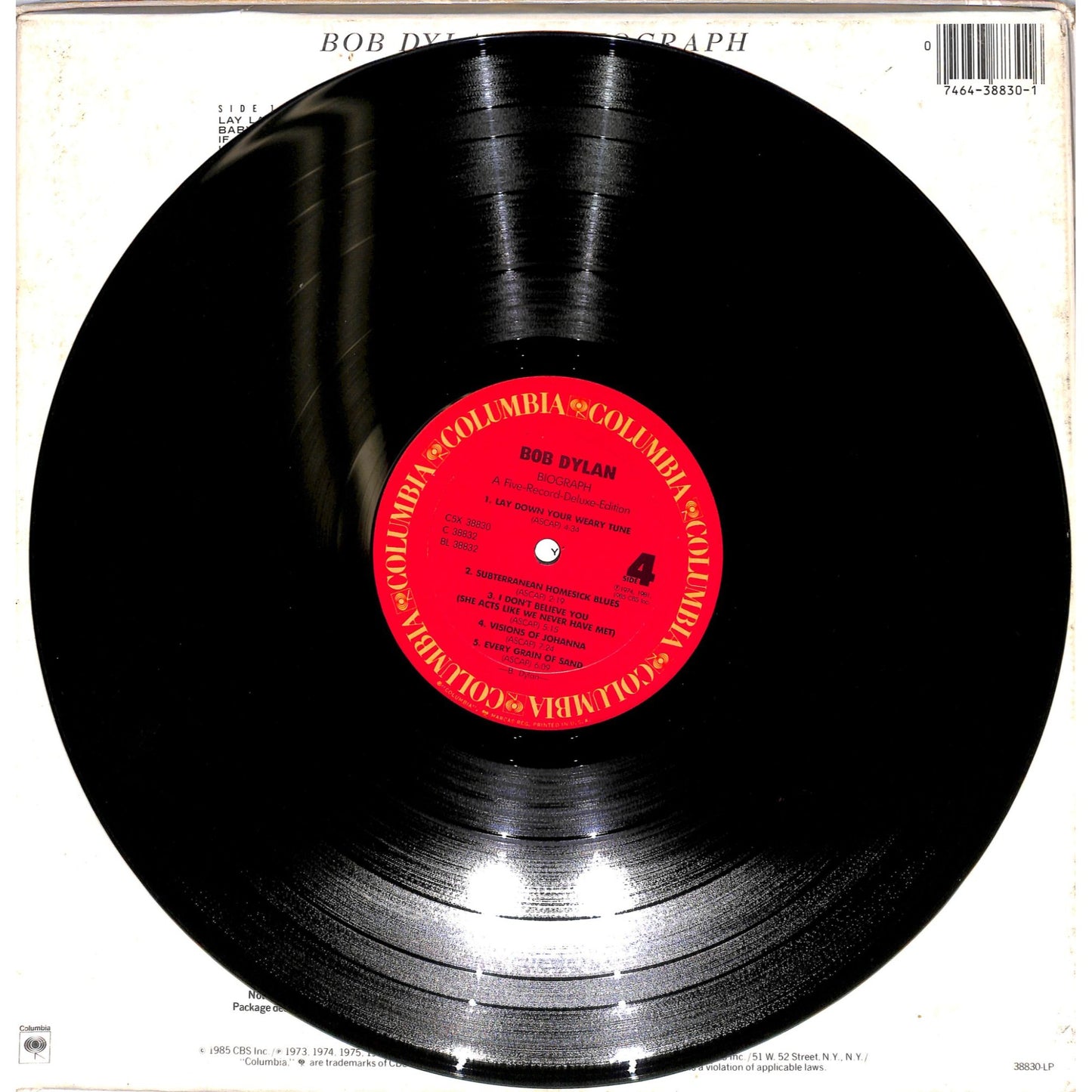 Bob Dylan - Biograph 5LP Vinyl Record Box Set C5X 38830