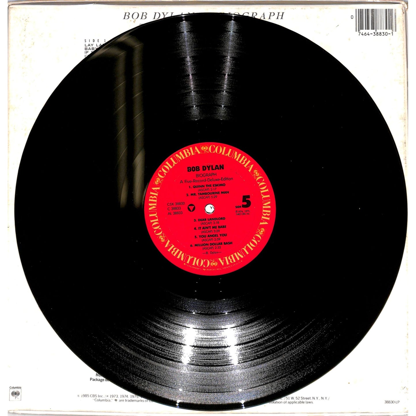 Bob Dylan - Biograph 5LP Vinyl Record Box Set C5X 38830