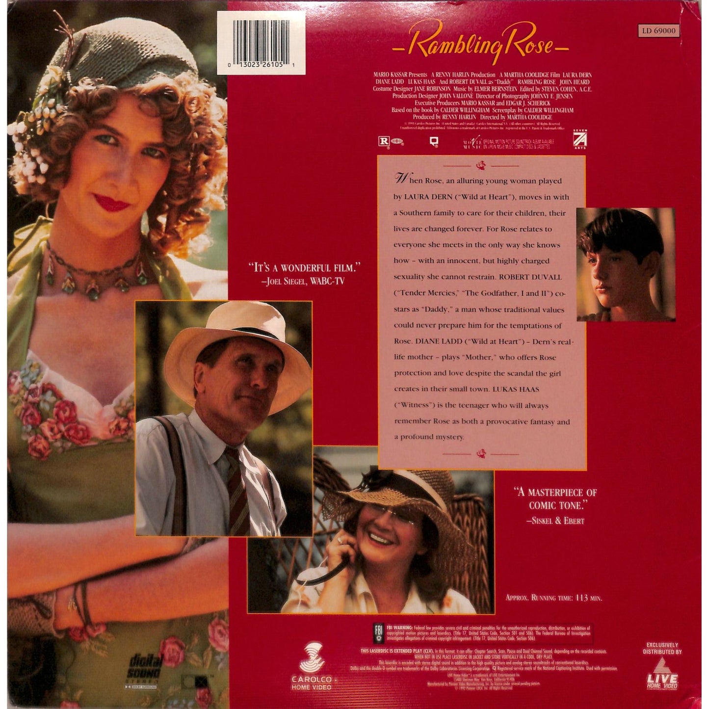 Rambling Rose (1991) Laserdisc