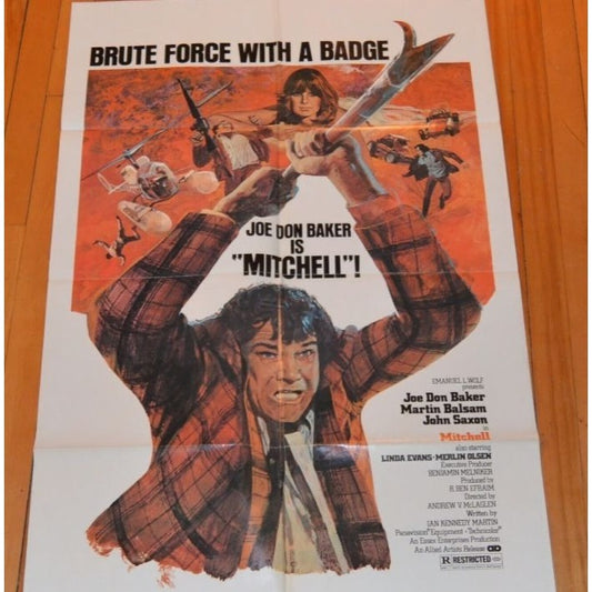 Mitchell (1975) Original Movie Poster 27x41 Folded Joe Don Baker