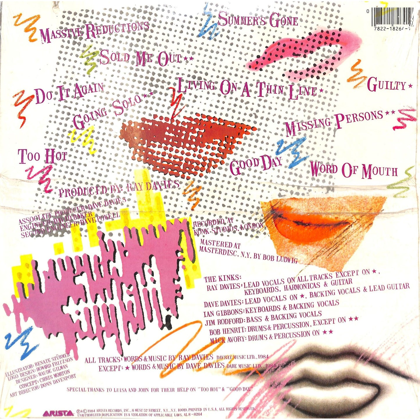The Kinks - Word of Mouth Vinyl Record AL 8-8264