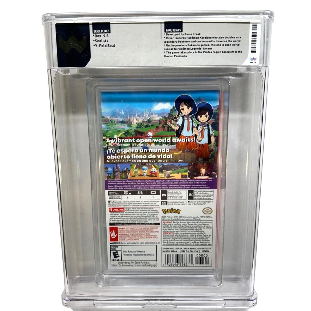 Pokémon Scarlet (2022) Nintendo Switch Wata Graded 9.8 MINT Sealed A+ Pokemon