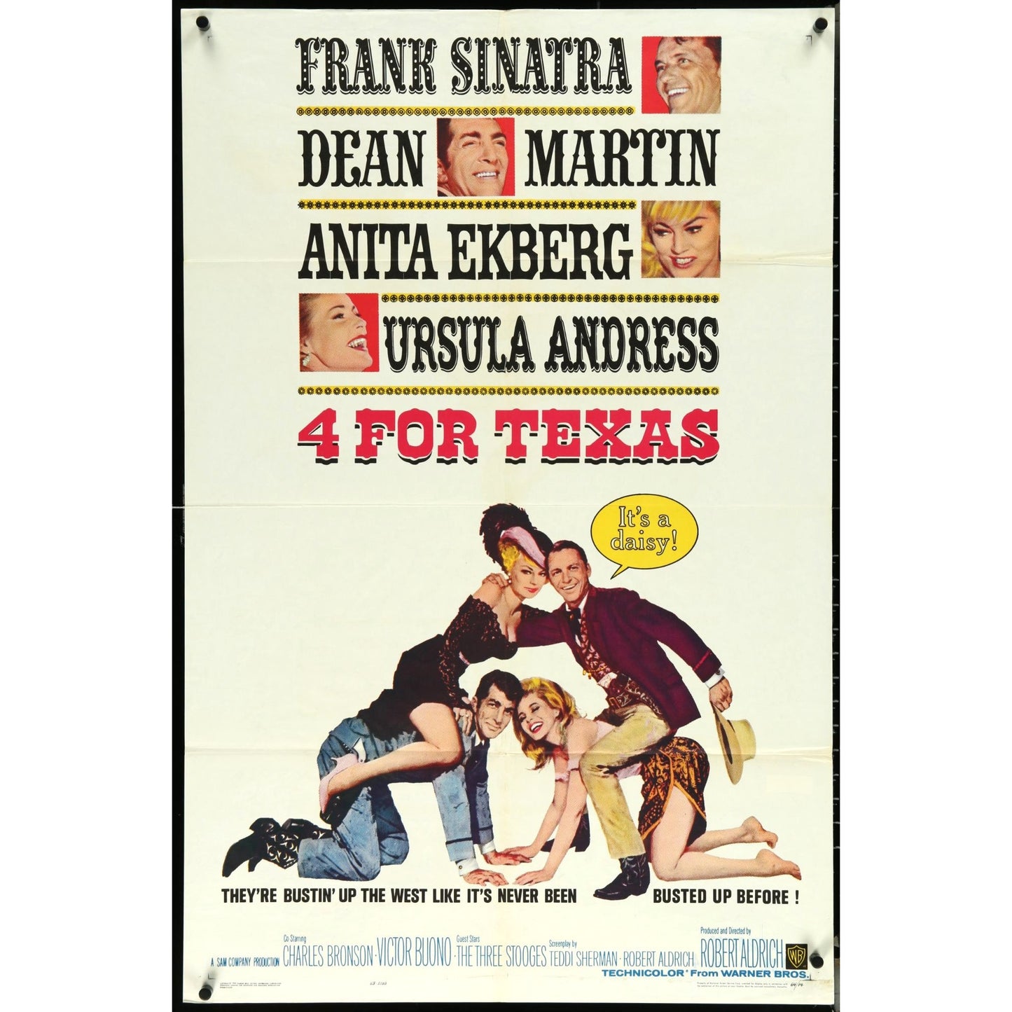 4 for Texas (1963) Original Folded Movie Poster 27x41 Sinatra, Martin EM4-102