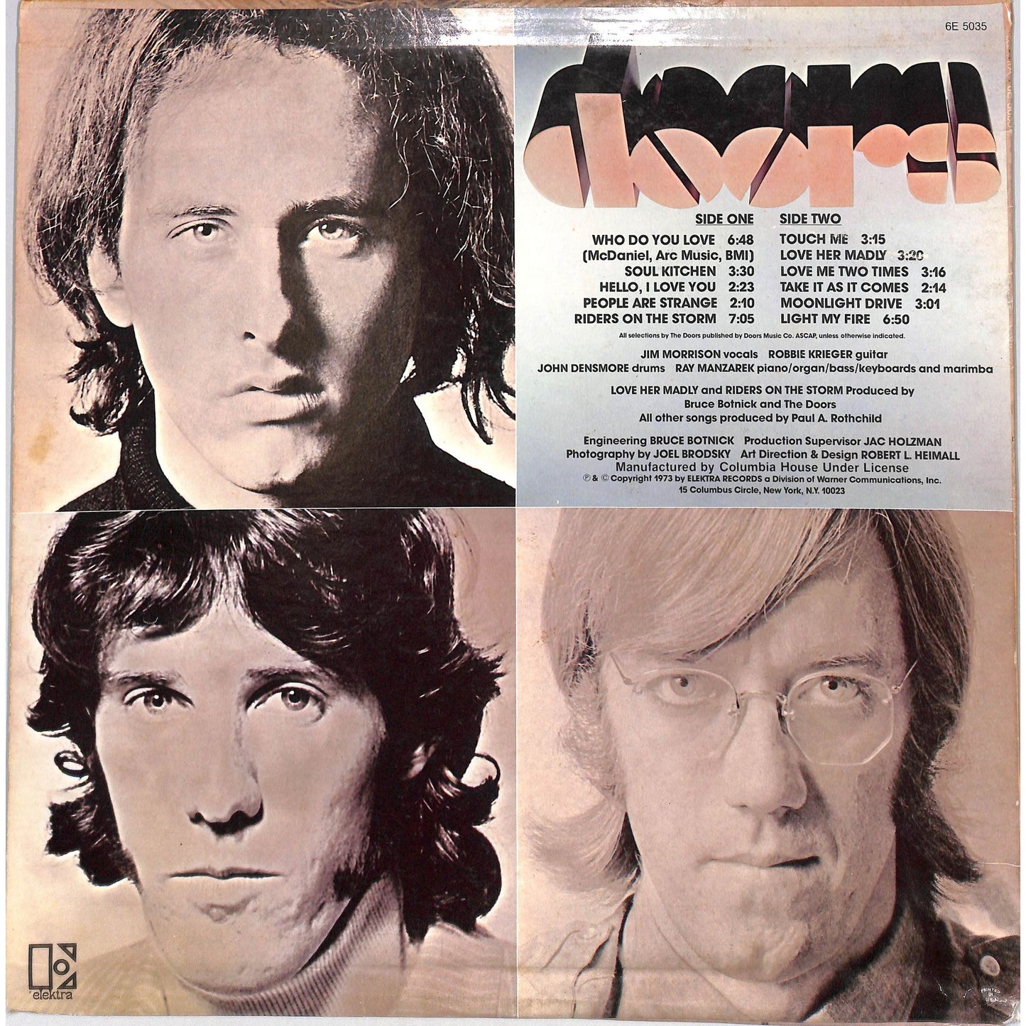 The Doors - The Best of The Doors Vinyl Record 6E-5035