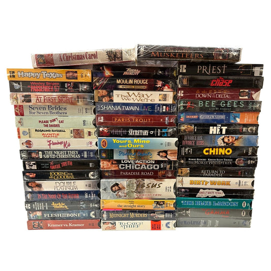 BULK LOT 46 Sealed VHS Tapes - many with Watermarks SC2