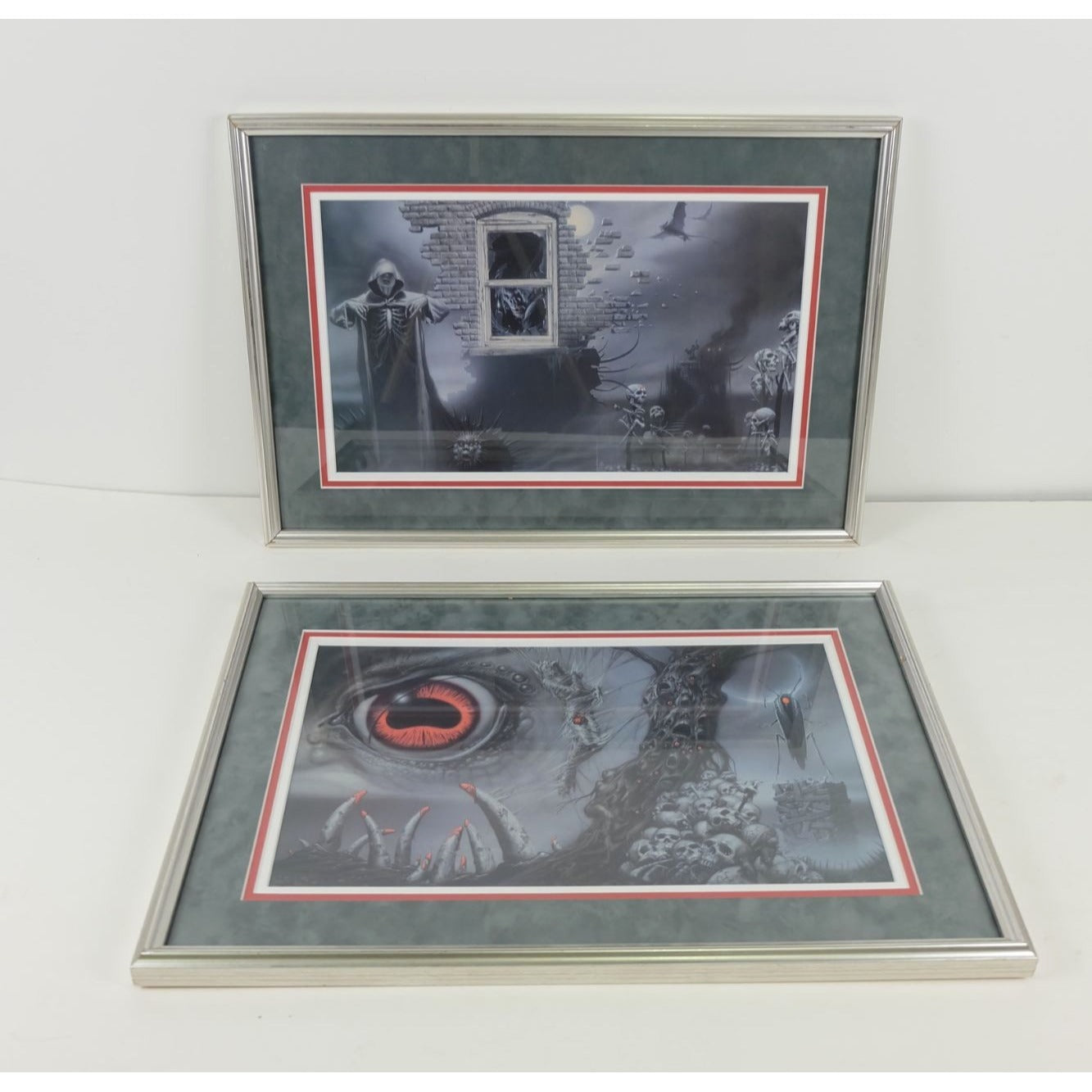 H.P. Lovecraft Lot of 2 Framed/Matted Prints Used for Book Cover Art