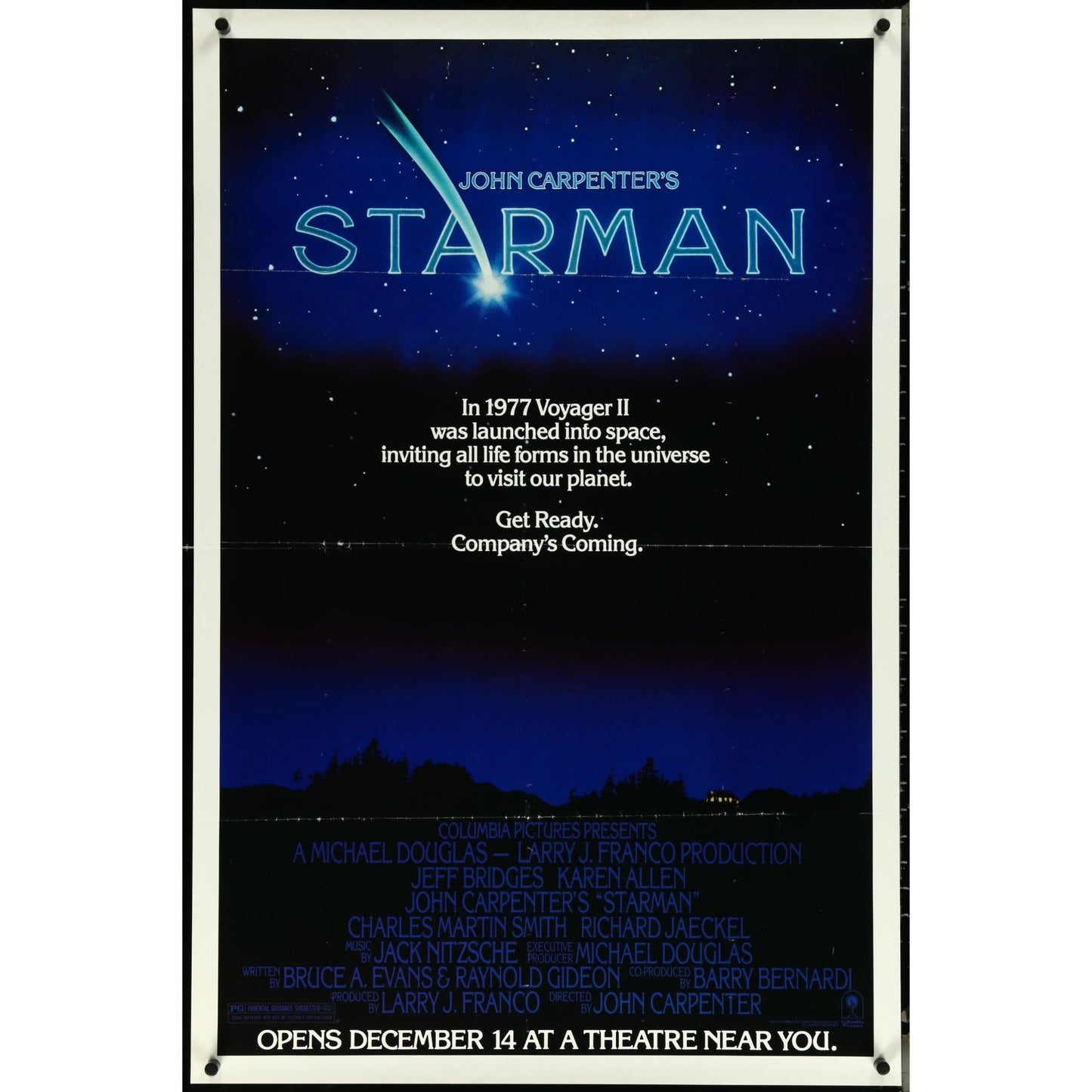 Starman (1984) Original Movie Poster Folded 27x41