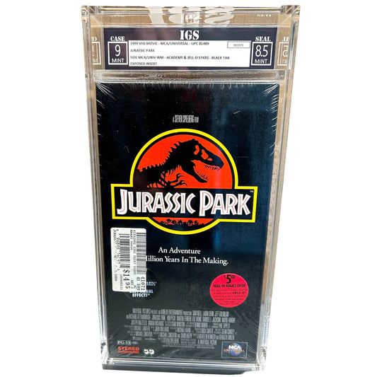 Jurassic Park (1994) VHS Mint Sealed IGS Graded Case 9 Seal 8.5 Original Tags