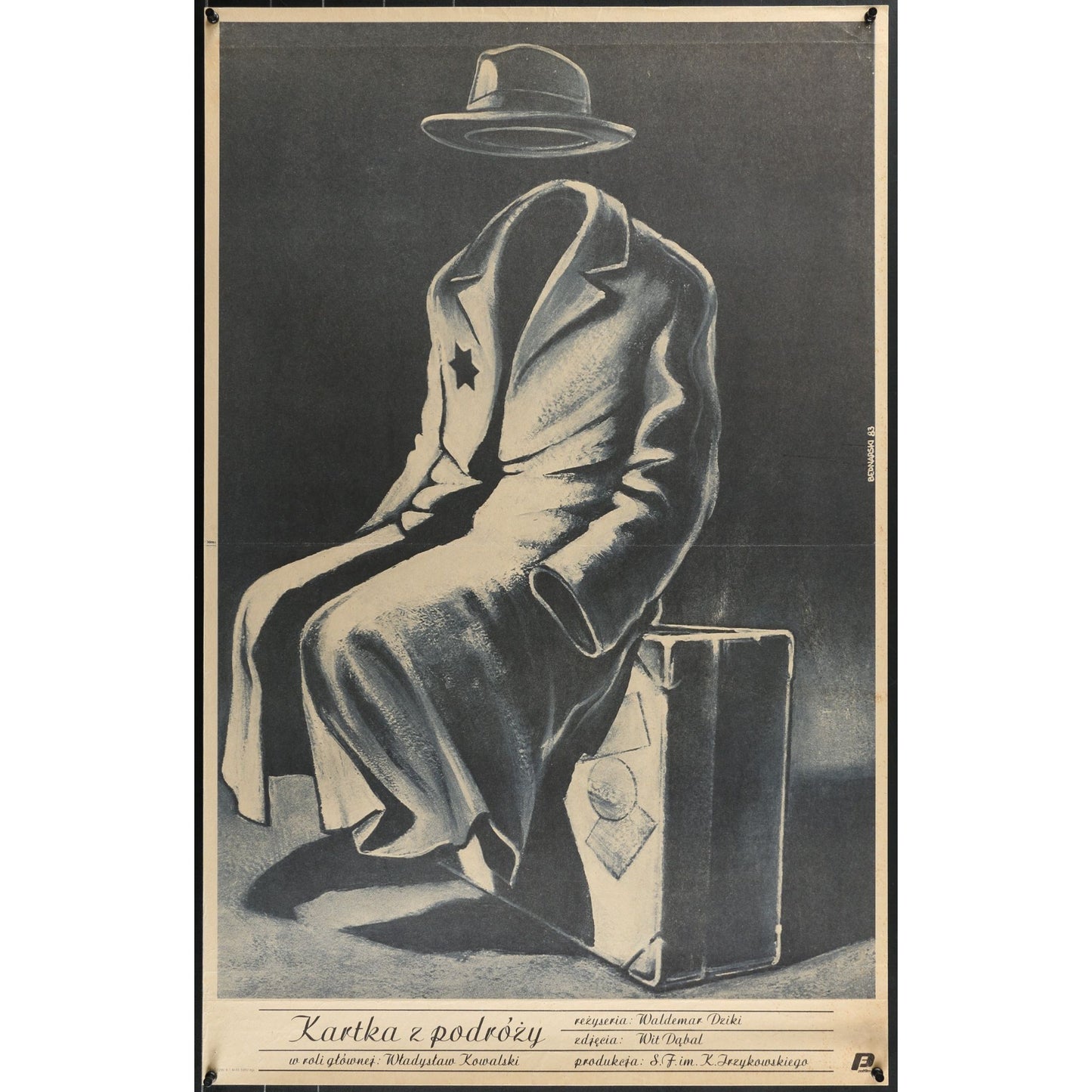 Post Card from a Journey (1983) Original Polish Movie Poster 24 1/4x38 1/4