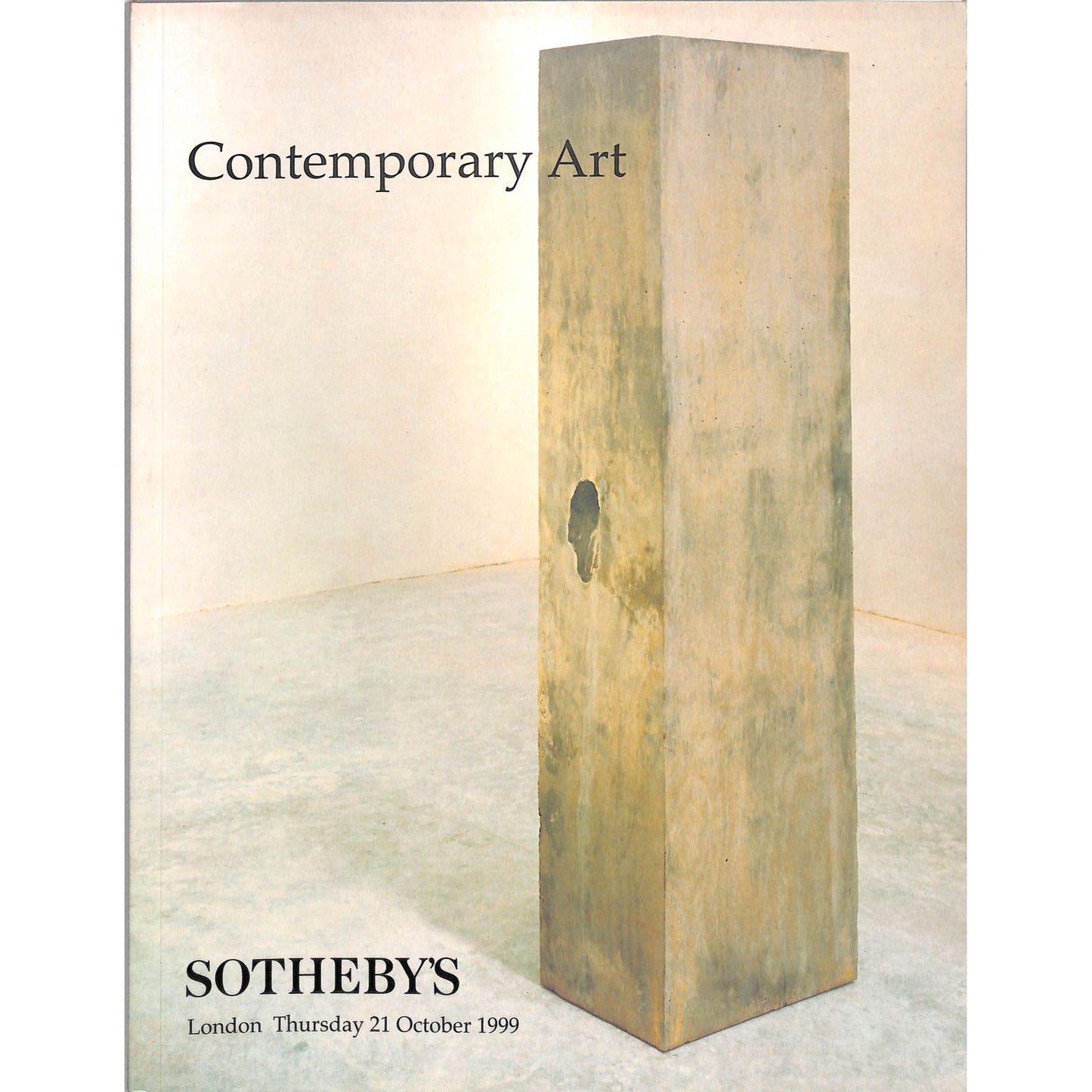 Sotheby's Contemporary Art Auction Catalog October 21, 1999