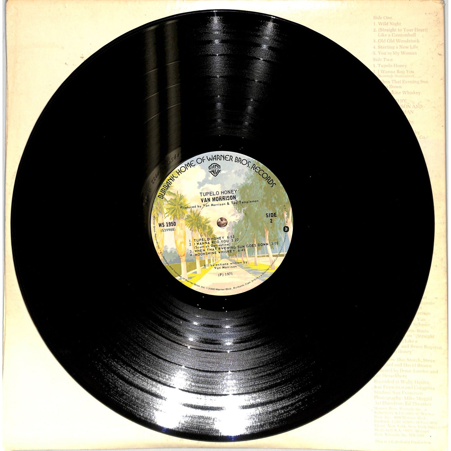 Van Morrison - Tupelo Honey Vinyl Record WS 1950