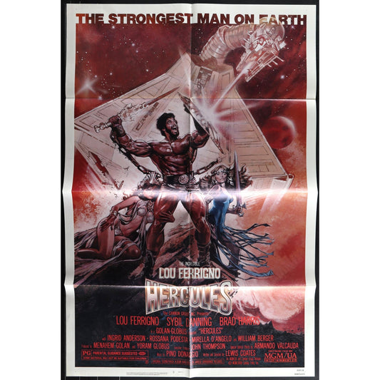 Hercules (1983) Original Movie Poster Lou Ferrigno Fantasy 27x41 Folded EM4-55
