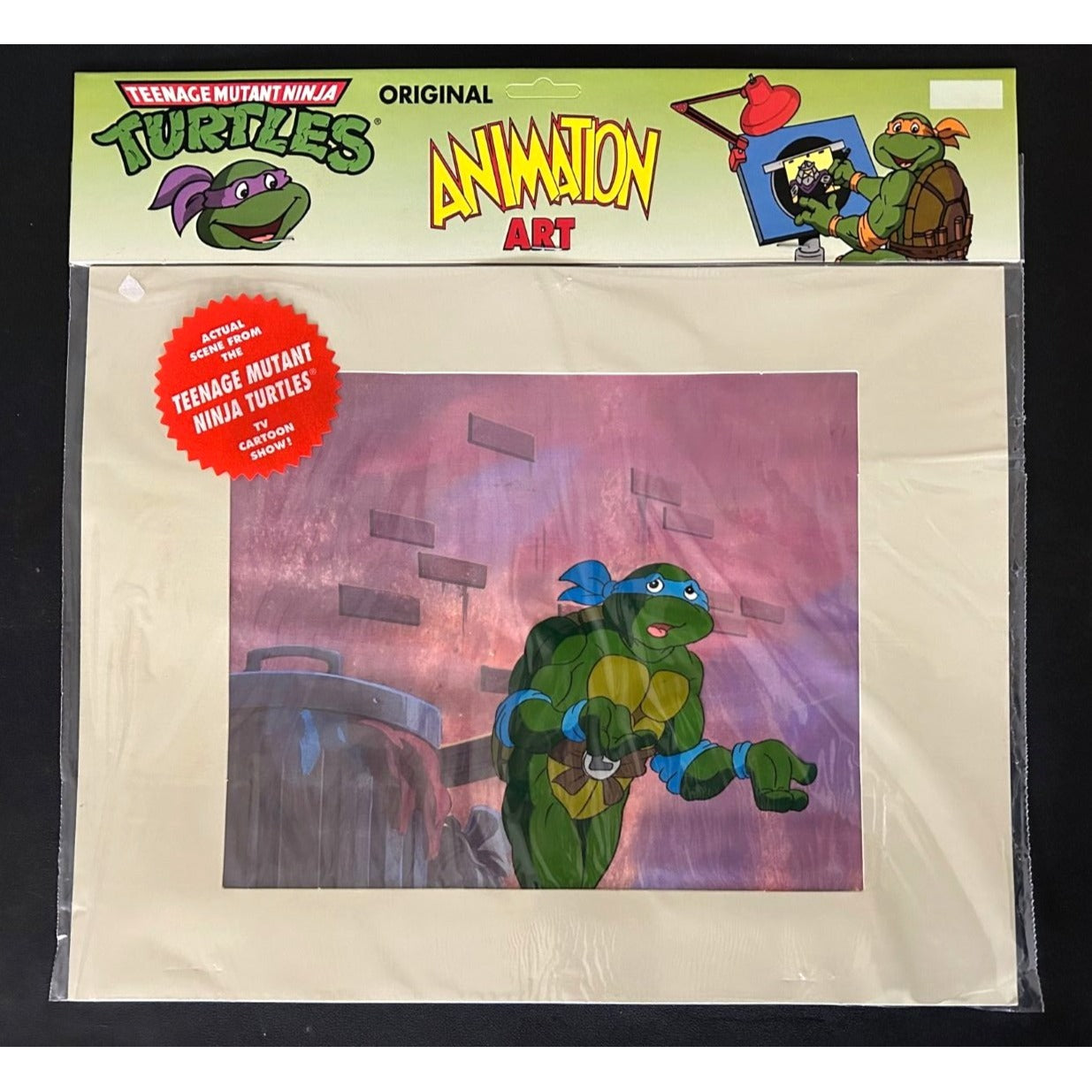 TMNT Original Animation Art Cel TV Actual Scene from TV Cartoon - Leonardo