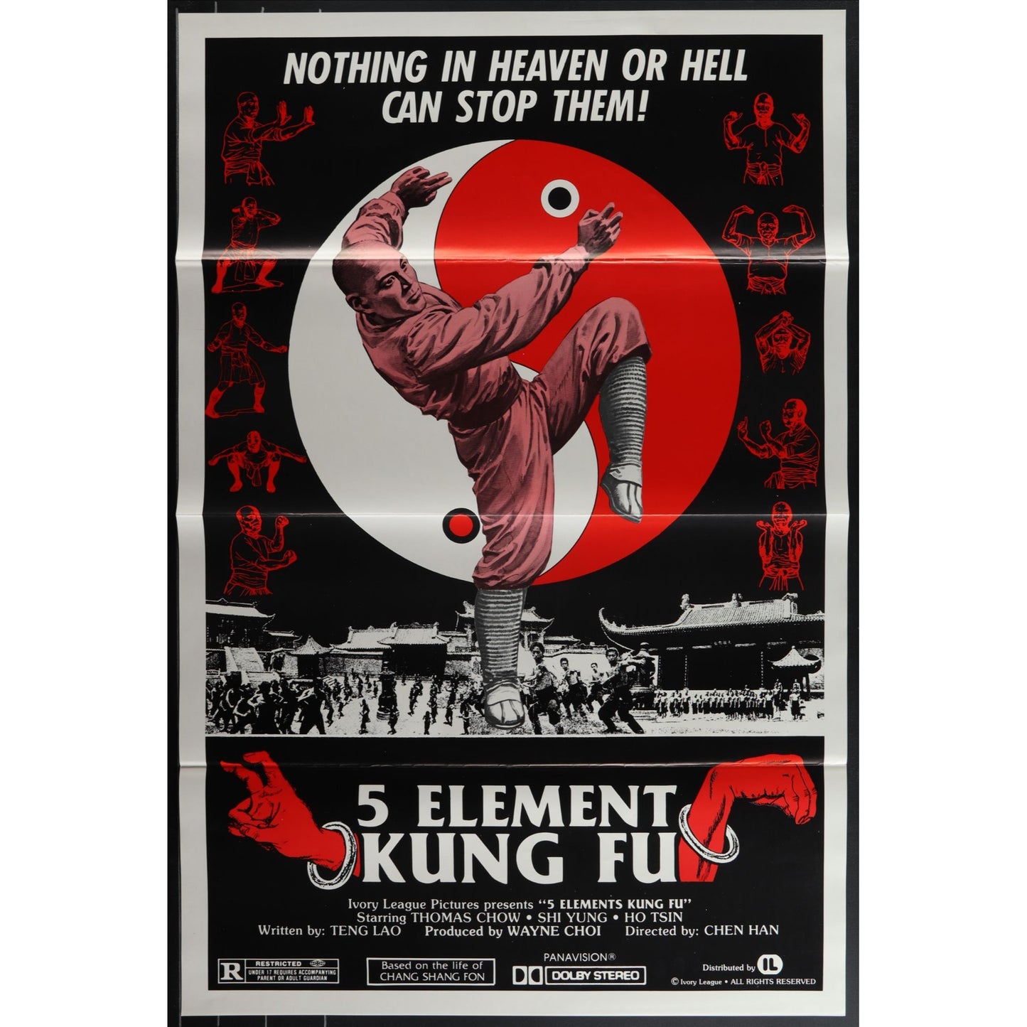 Collection of 31 Kung-Fu Martial Arts Tri-Folded Original Movie Posters