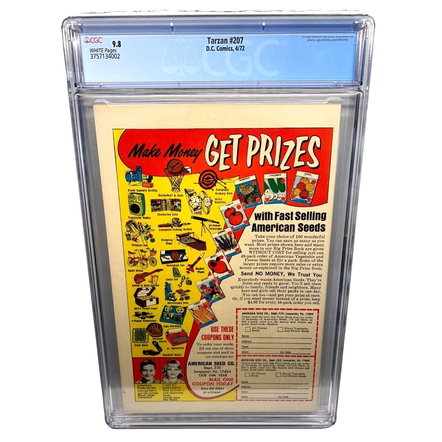 Tarzan #207 (1972) CGC 9.8 TOP POP 1st DC Issue Tarzan and John Carter Origins