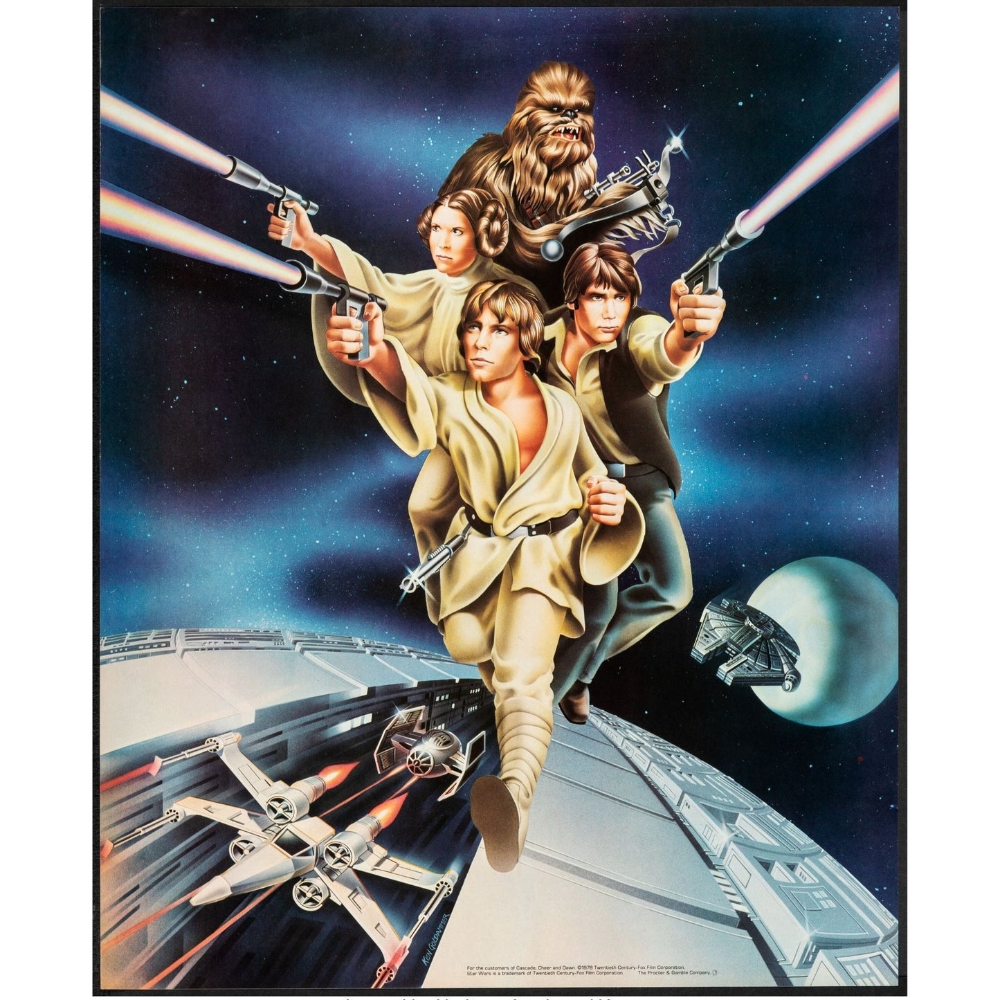 Star Wars Promo Poster Set Proctor & Gamble 1978 18.5"x22.75" Ken Goldammer Art