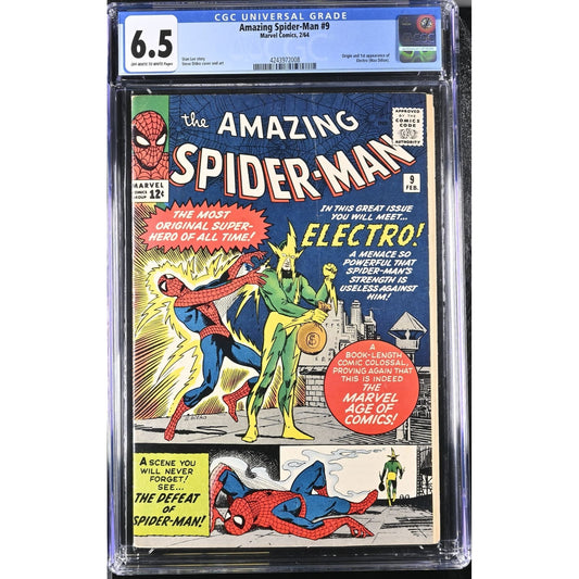 Amazing Spider-Man #9 (1964, Marvel Comics) CGC 6.5 1st Appearance Electro NICE!